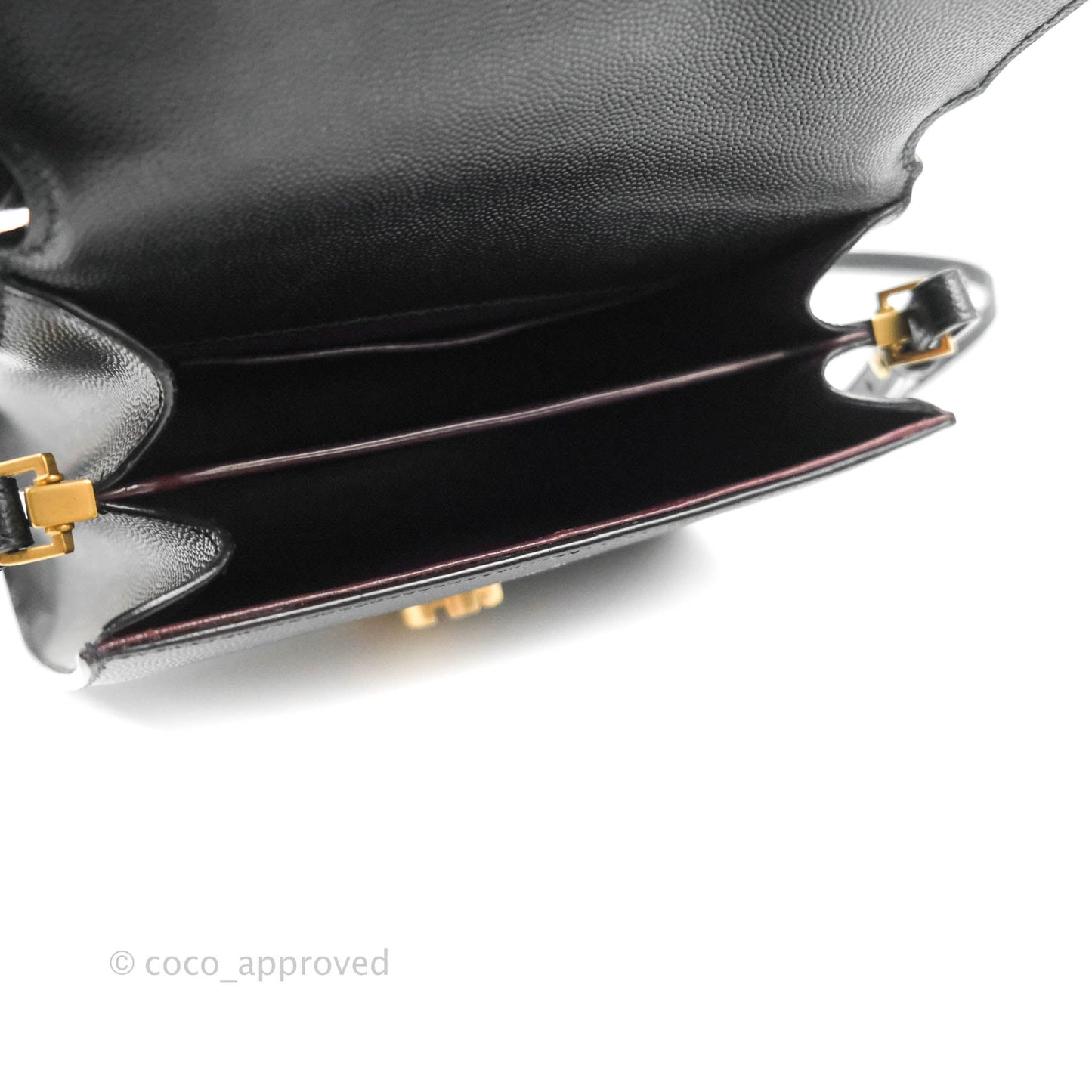 Saint Lauren Cassandra Mini Top Handle Bag Black Grained Calfskin