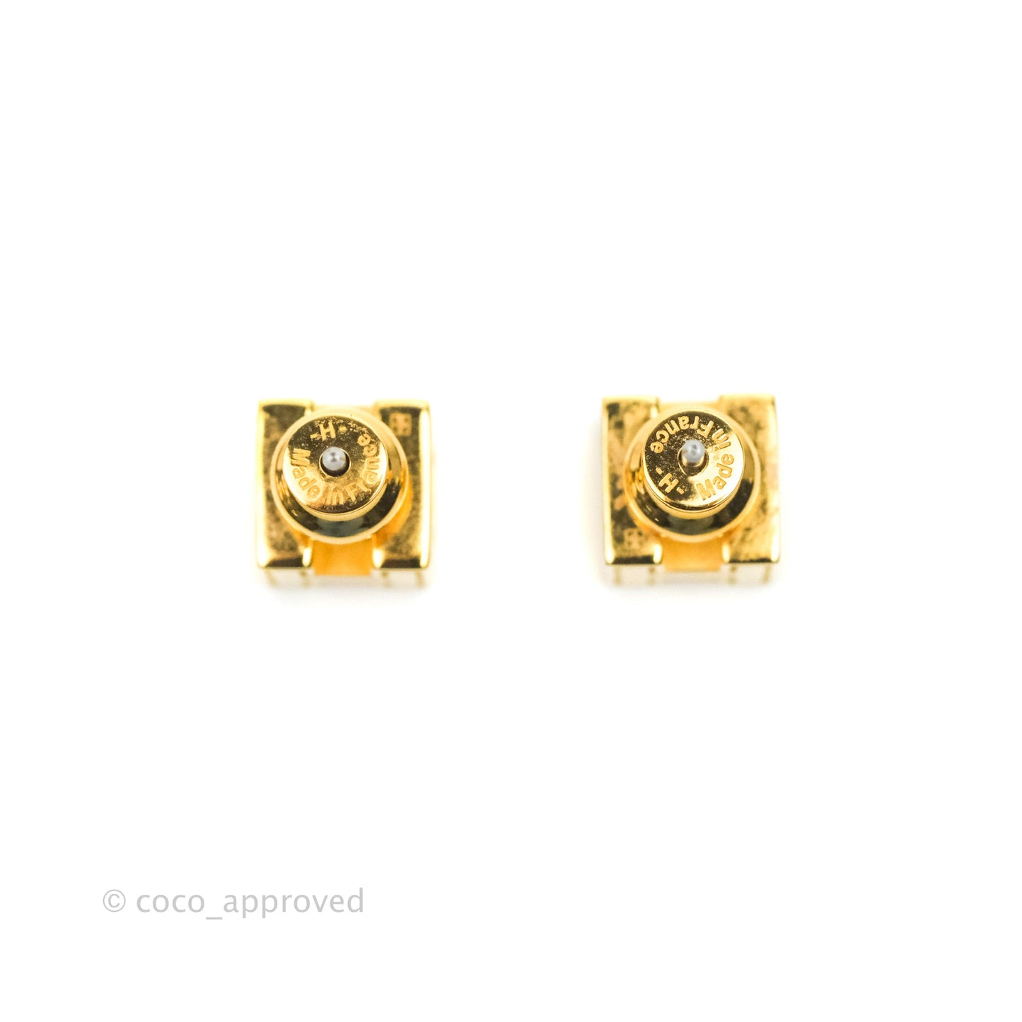 Hermes Cage D'H Earrings White Gold Hardware