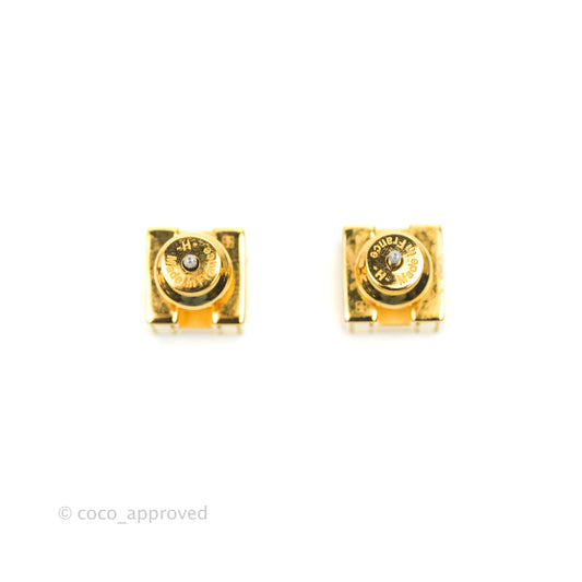 Hermes Cage D'H Earrings White Gold Hardware