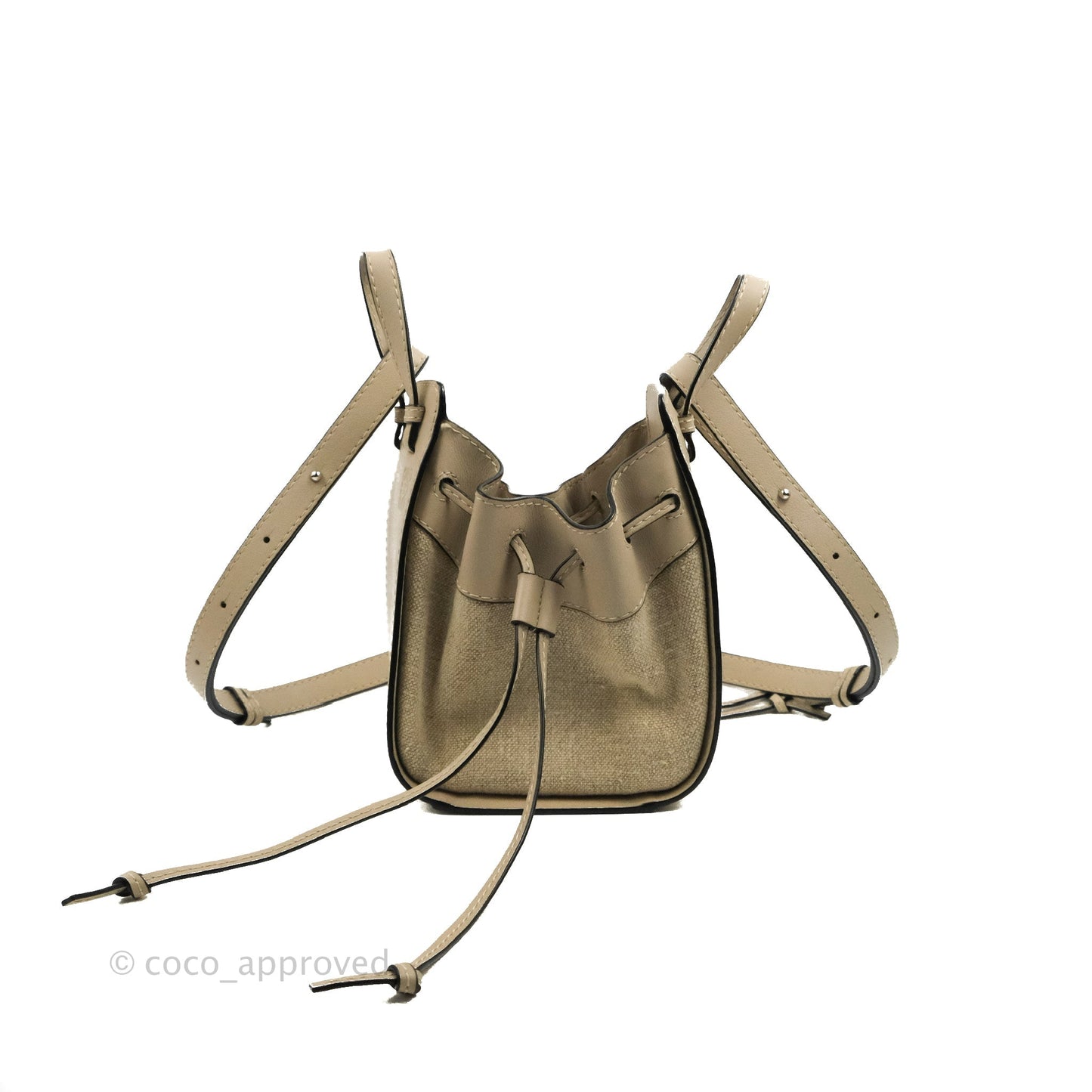 Loewe Mini Hammock Drawstring Taupe Calfskin