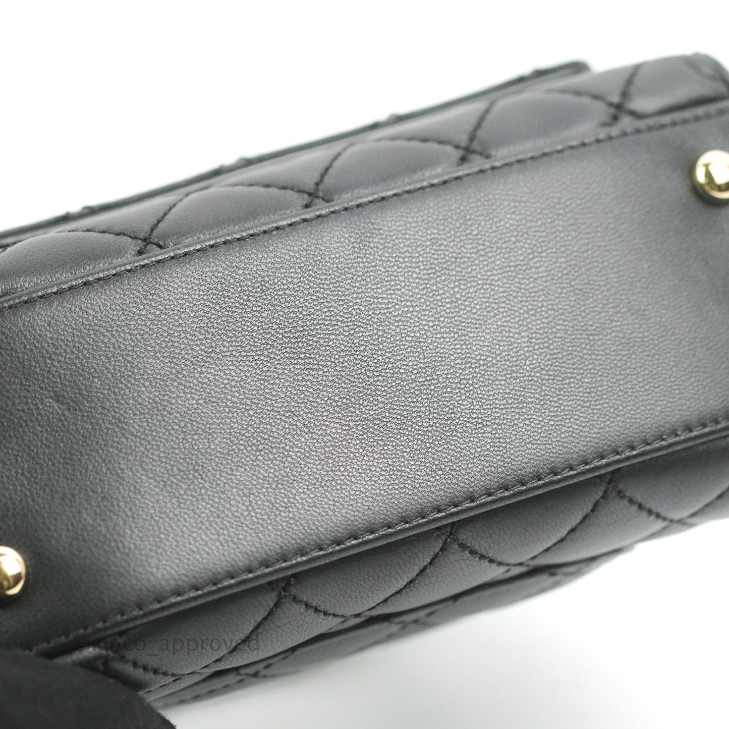 Chanel Quilted Mini Rainbow Coco Handle Bag Lambskin Black Gold Hardware