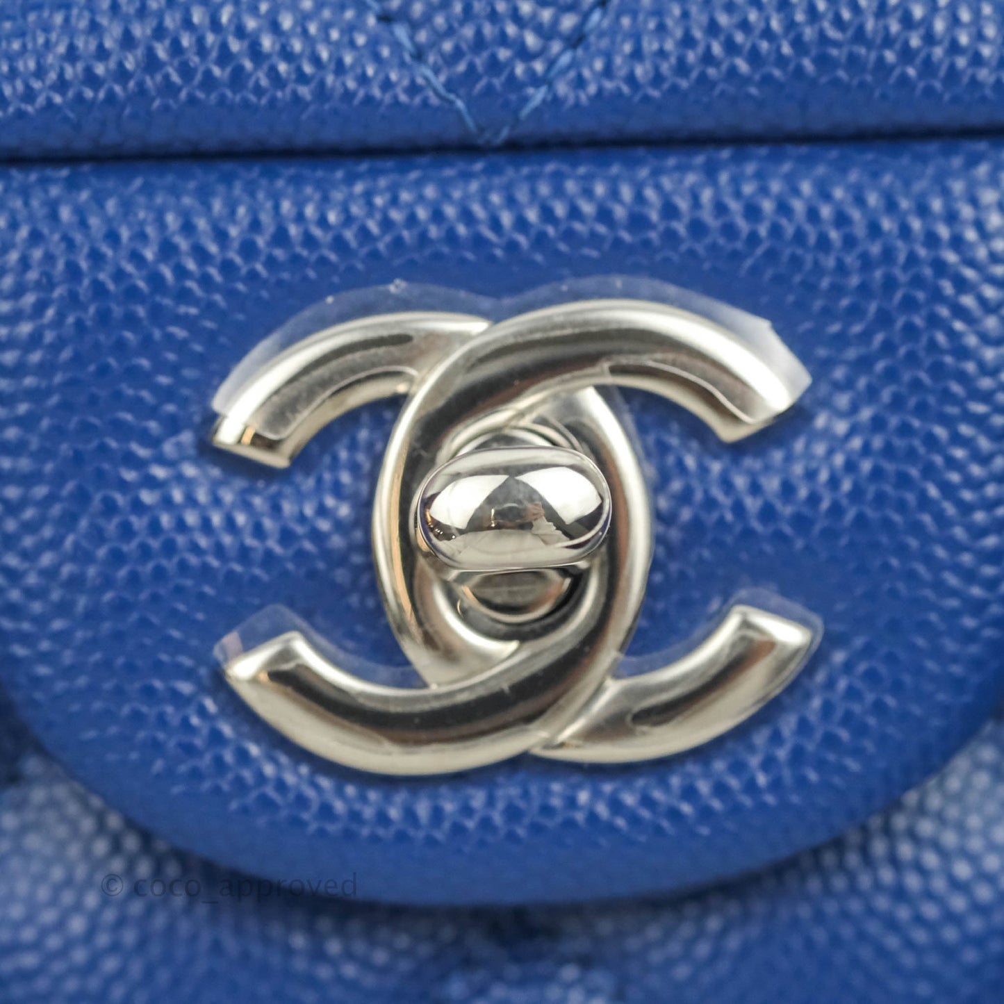 Chanel Small Classic Quilted Flap Blue Caviar Silver Hardware
