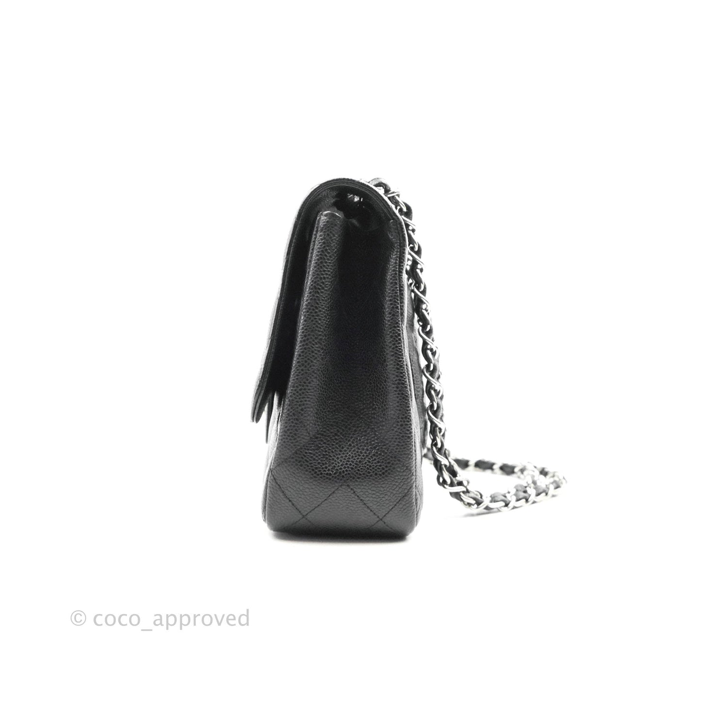 Chanel Jumbo Single Flap Black Caviar Silver Hardware