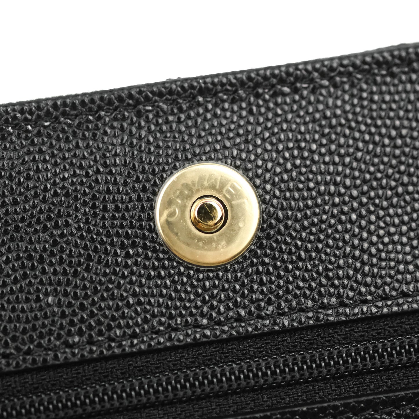 Chanel Quilted WOC Black Caviar Gold Hardware 22A