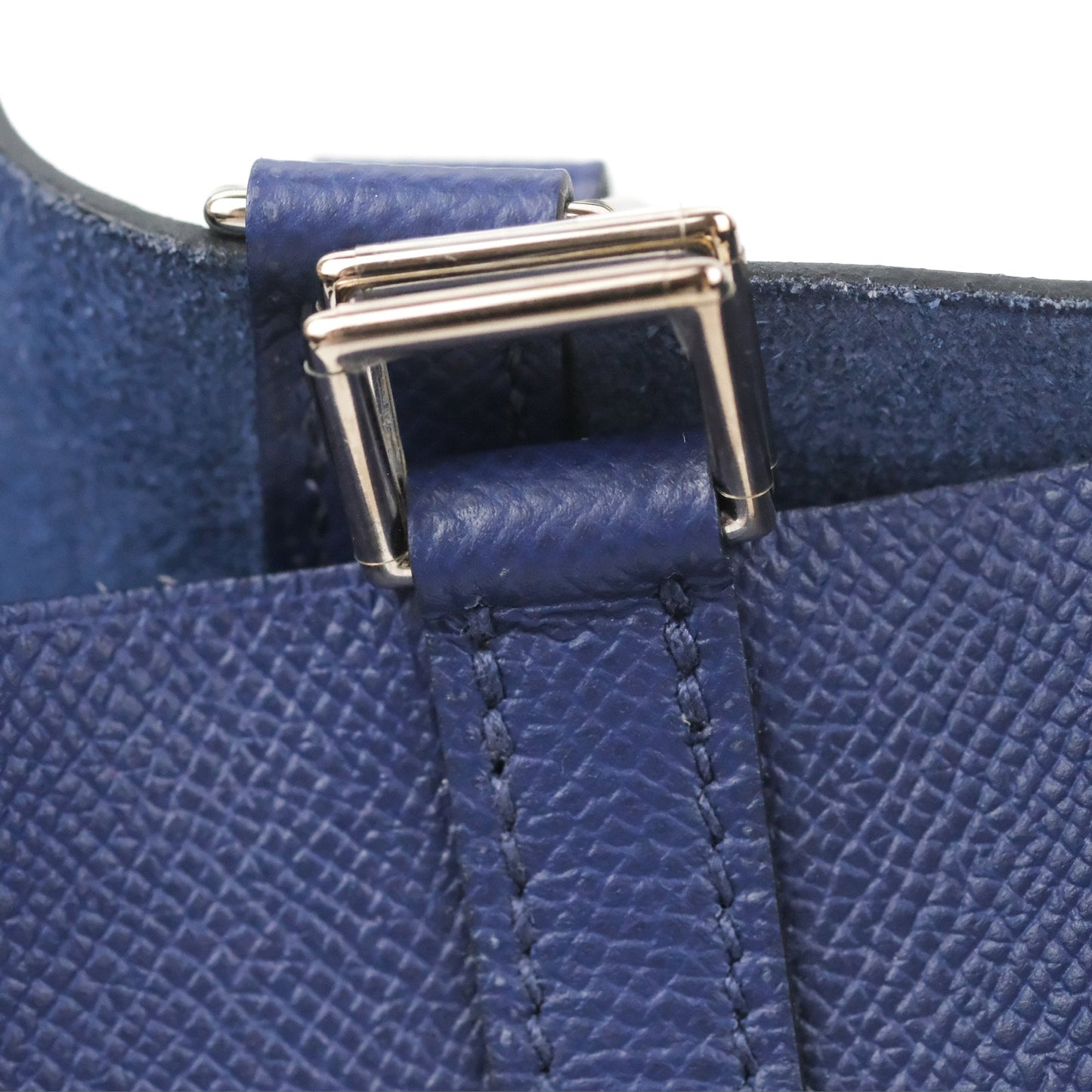 Hermès Tressage De Cuir Picotin Lock 22 Bleu Encre/Brique/Black Epsom Palladium Hardware