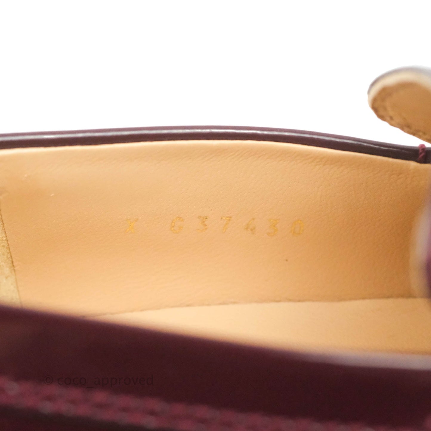 Chanel Patent Calfskin Bordeaux Loafers 21S Size 37