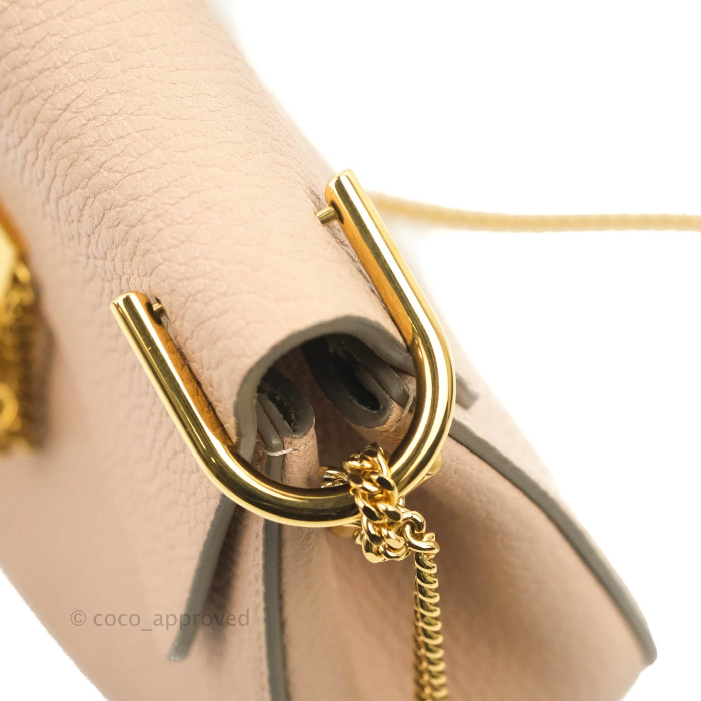 Chloe Drew Crossbody Bag Pink Grained Leather