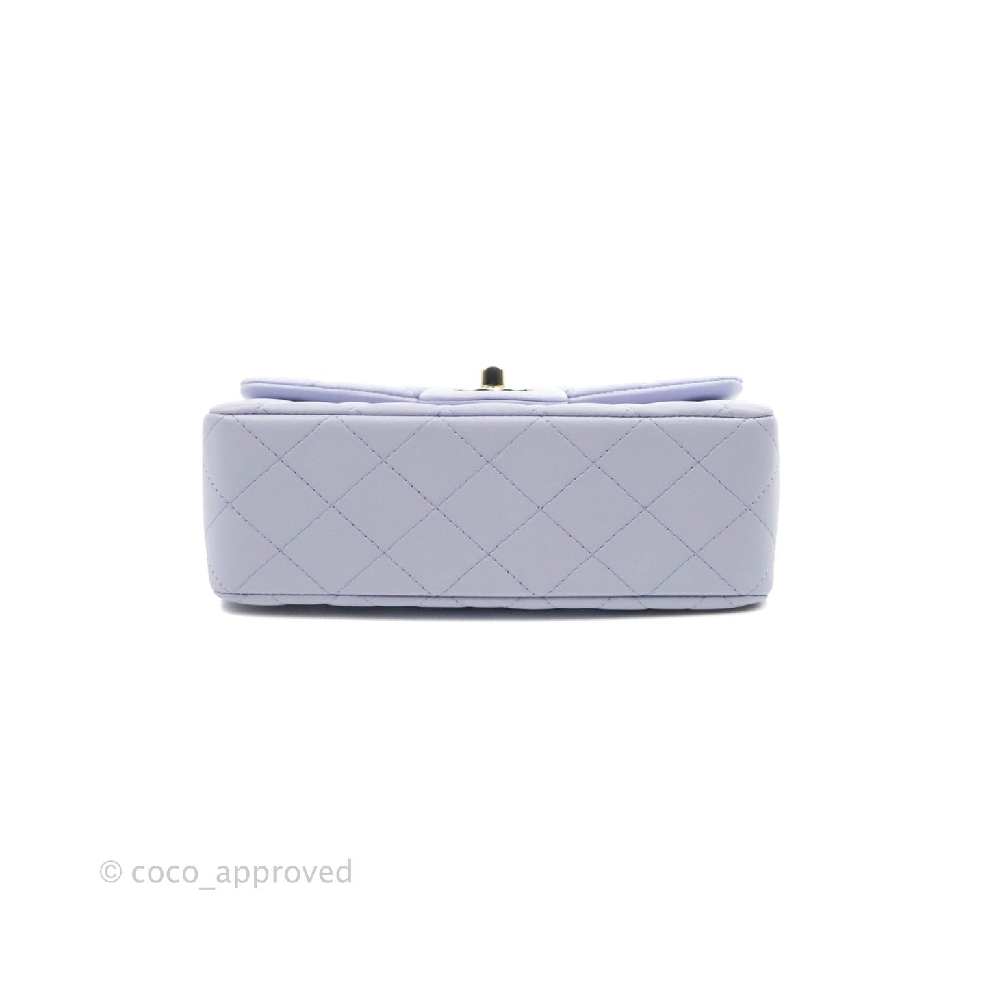 Chanel Top Handle Mini Rectangular Flap Bag Lilac Lambskin Aged Gold Hardware 21K