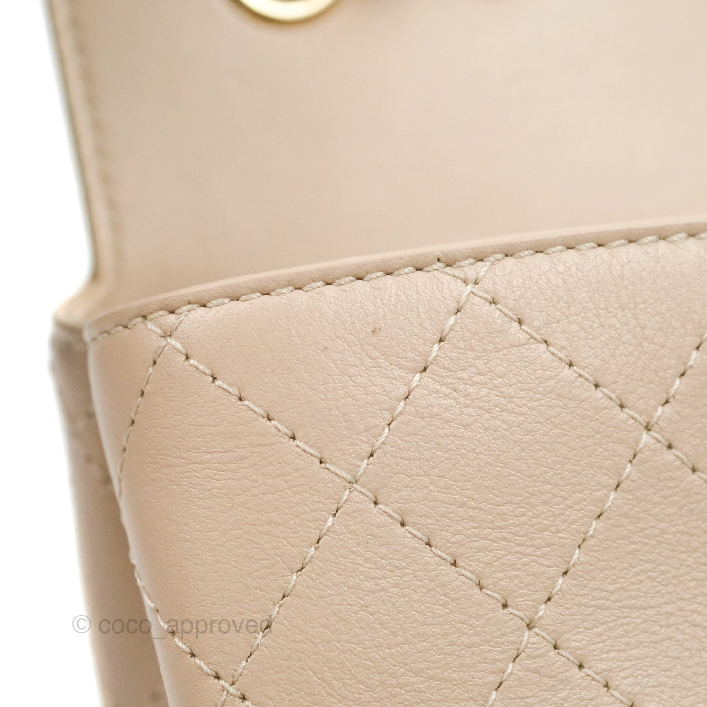 Chanel Flat Quilted Flap Bag Light Beige Calfskin Gold Hardware