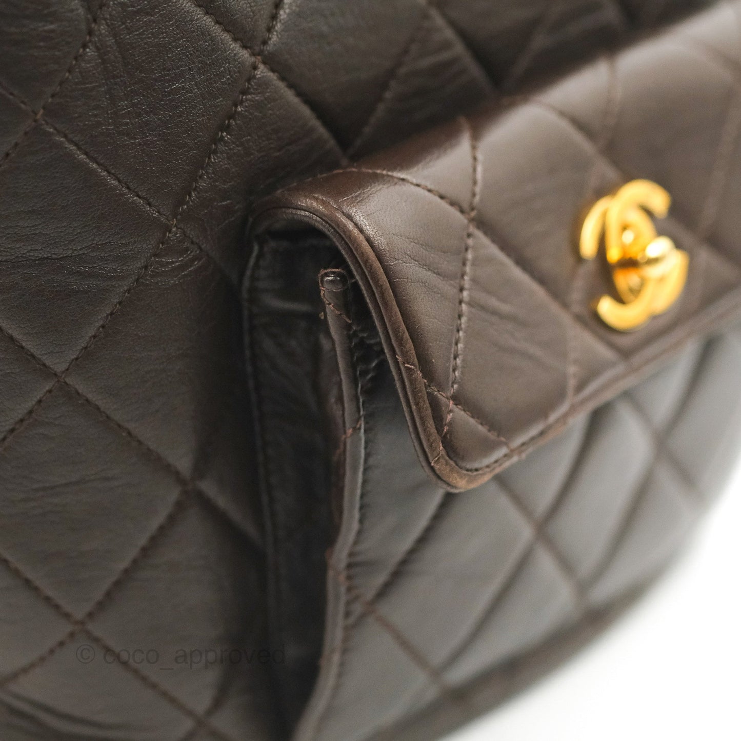 Chanel Vintage CC Duma Backpack Brown Lambskin 24K Gold Hardware