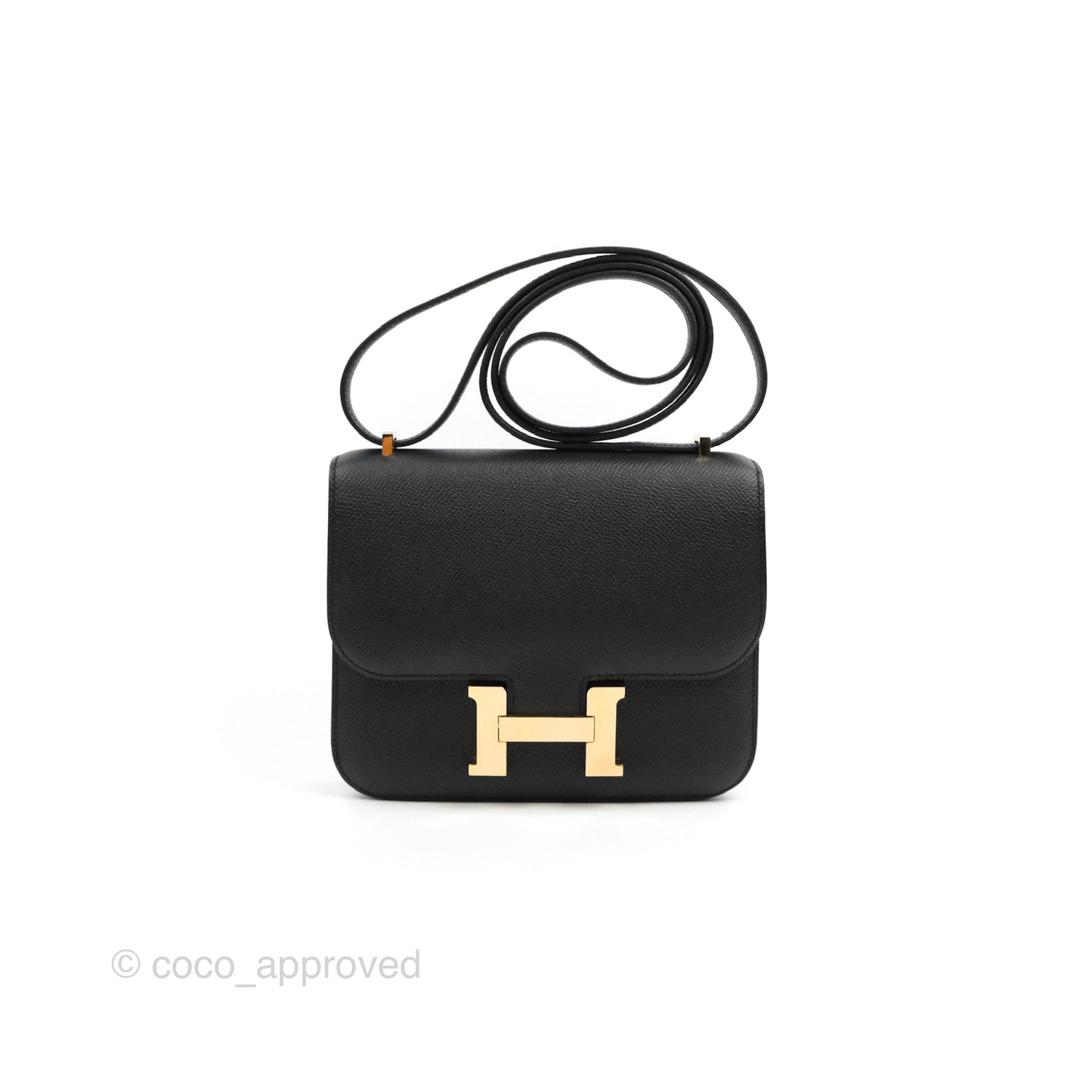 Hermès Constance Mini 18cm Black Epsom Rose Gold Hardware