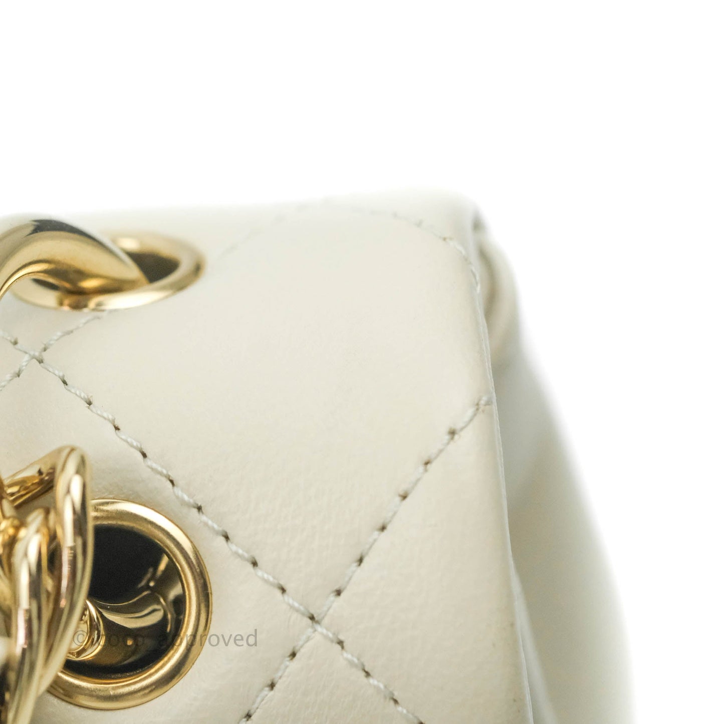Chanel Flat Quilted Flap Bag Lambskin & Gold-Tone Ivory