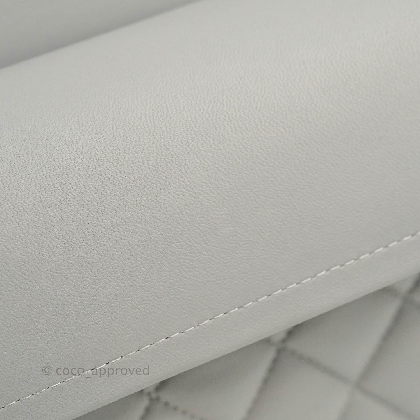 Chanel Small Classic Quilted Flap Grey Lambskin Silver Hardware