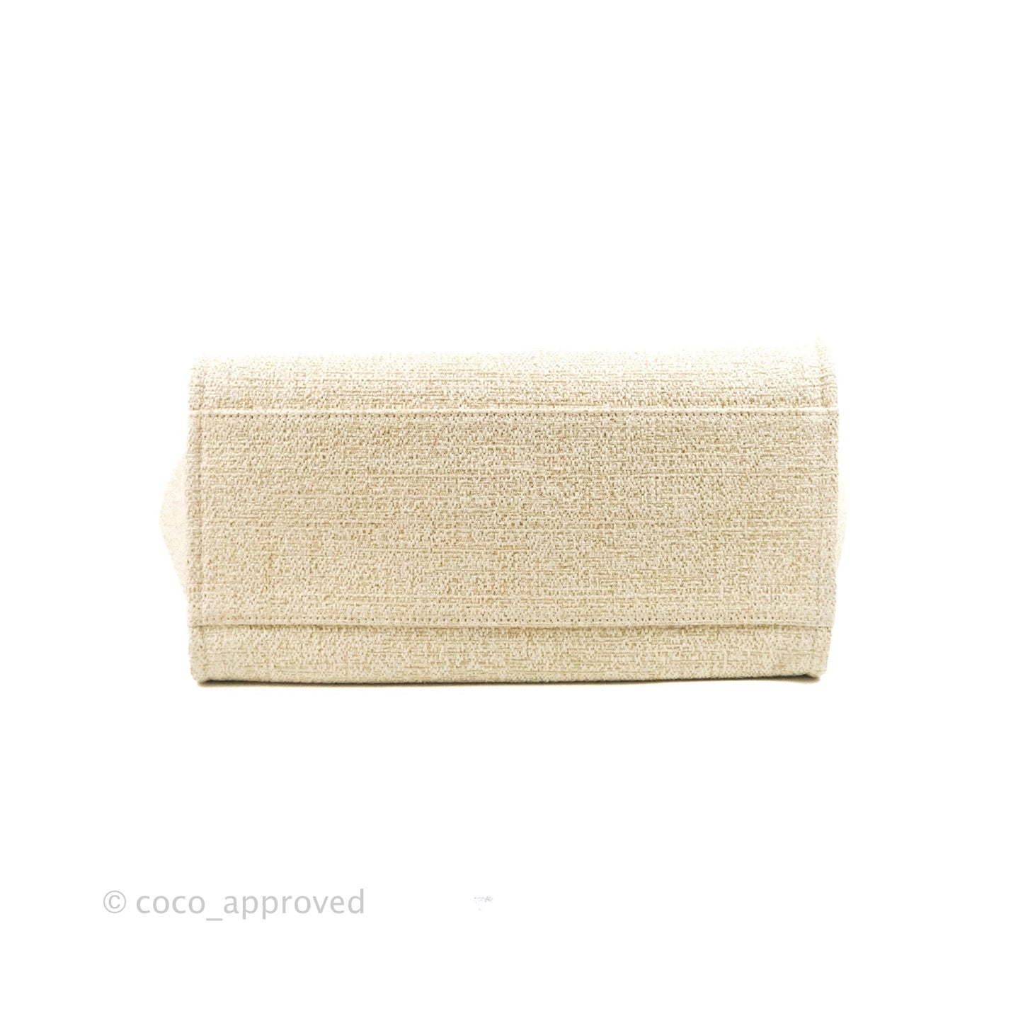 Chanel Large Deauville Ivory/Gold Canvas Gold Hardware