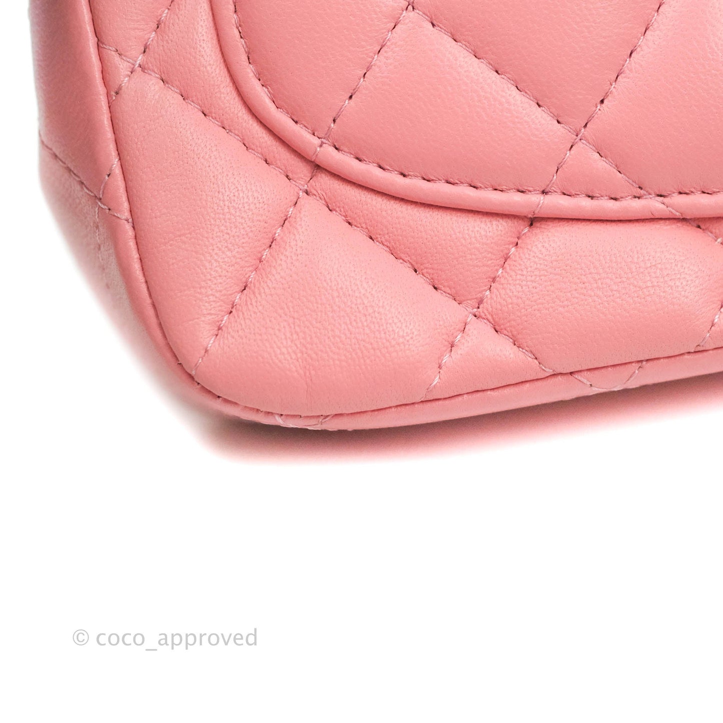 Chanel Mini Square Pink Lambskin Aged Gold Hardware