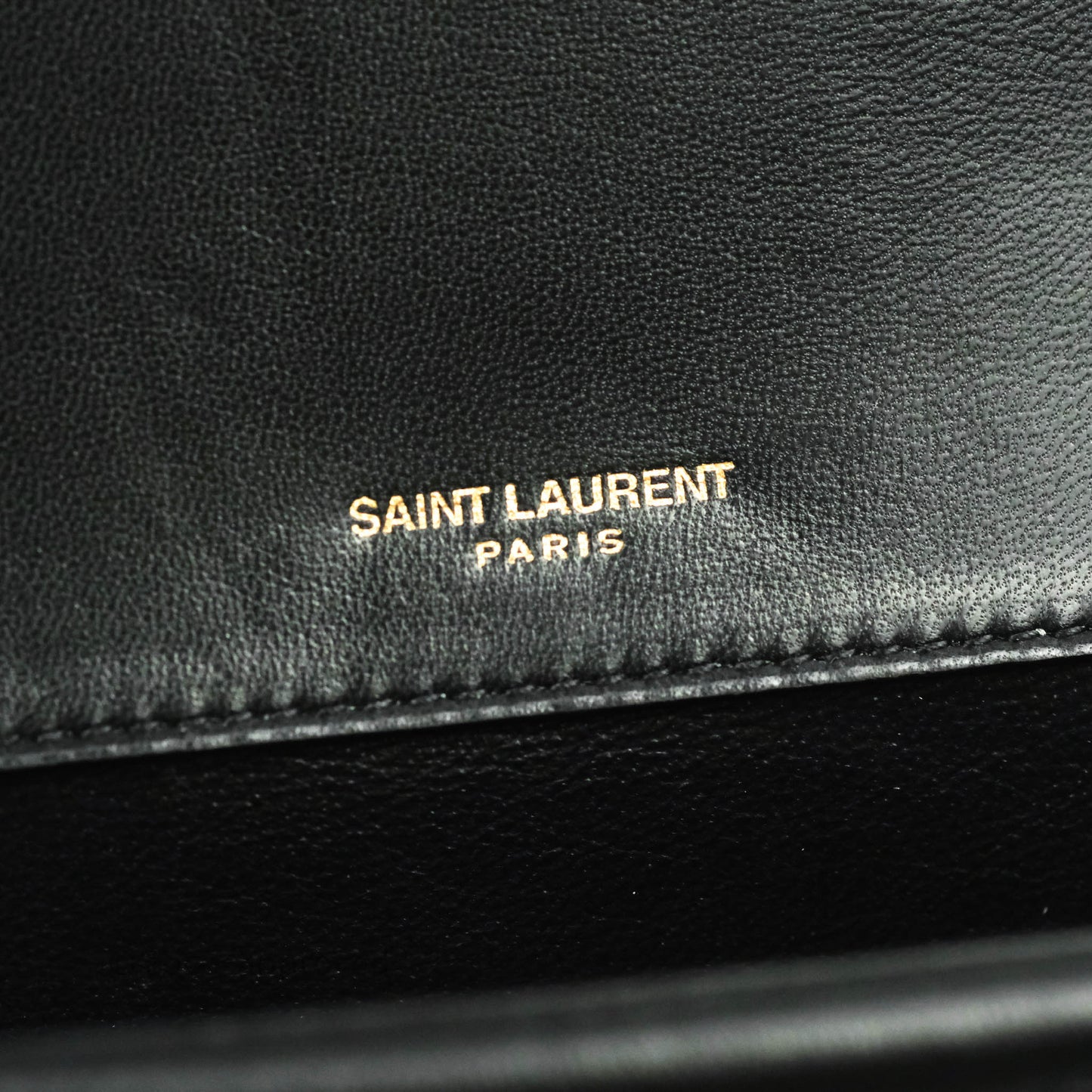 Saint Laurent Small Sulpice Triple V-Flap Black Lambskin Crossbody Bag
