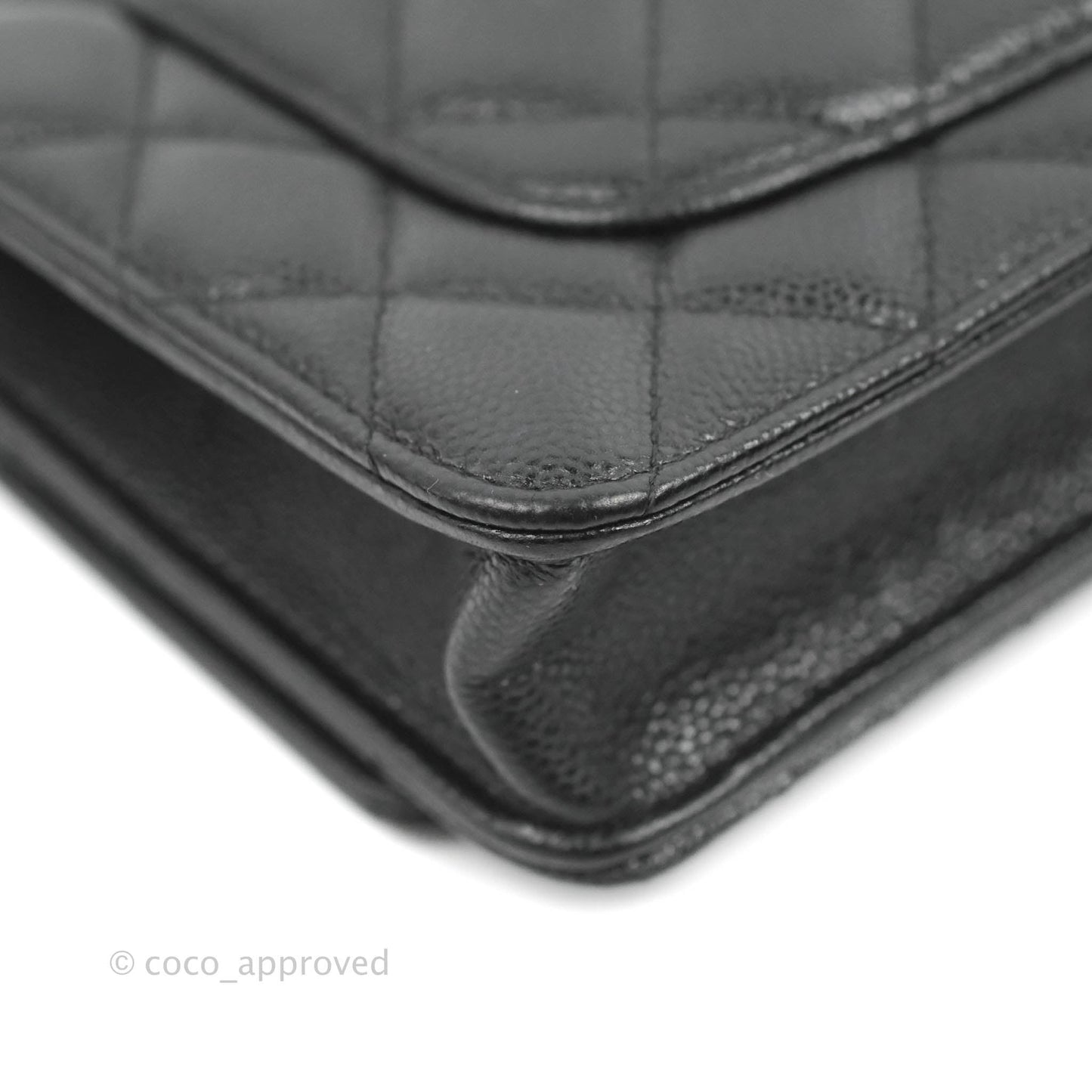 Chanel Quilted Wallet on Chain WOC CC Coco Chain Black Caviar Gold Hardware