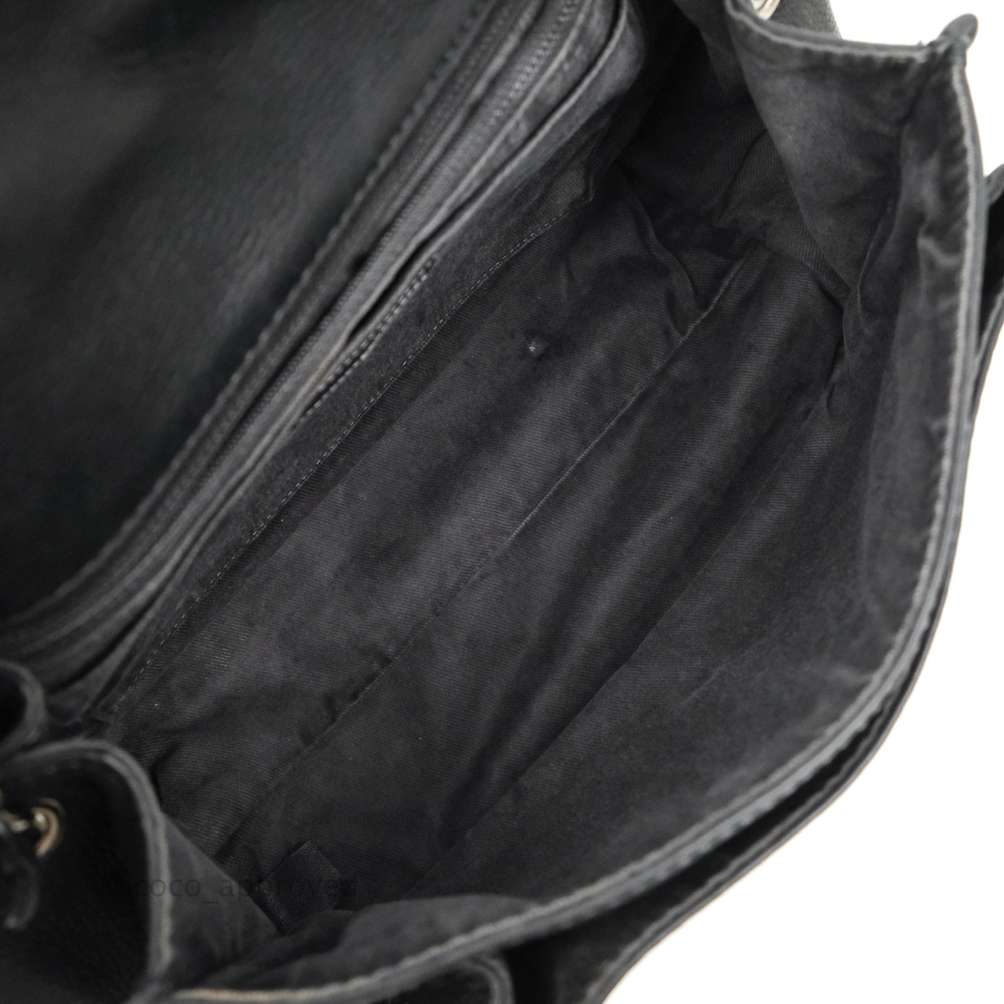 Chanel Flap Bag Black Calfskin Silver Hardware