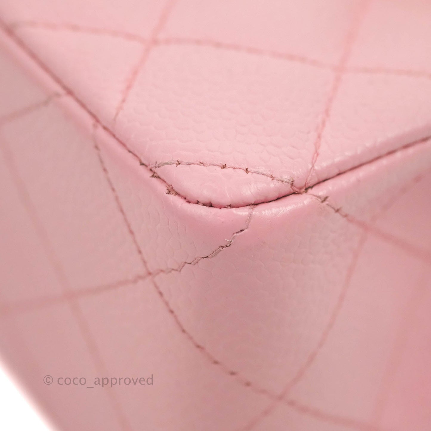 Chanel Quilted Vintage Mini Square Flap Pink Caviar Pink Hardware