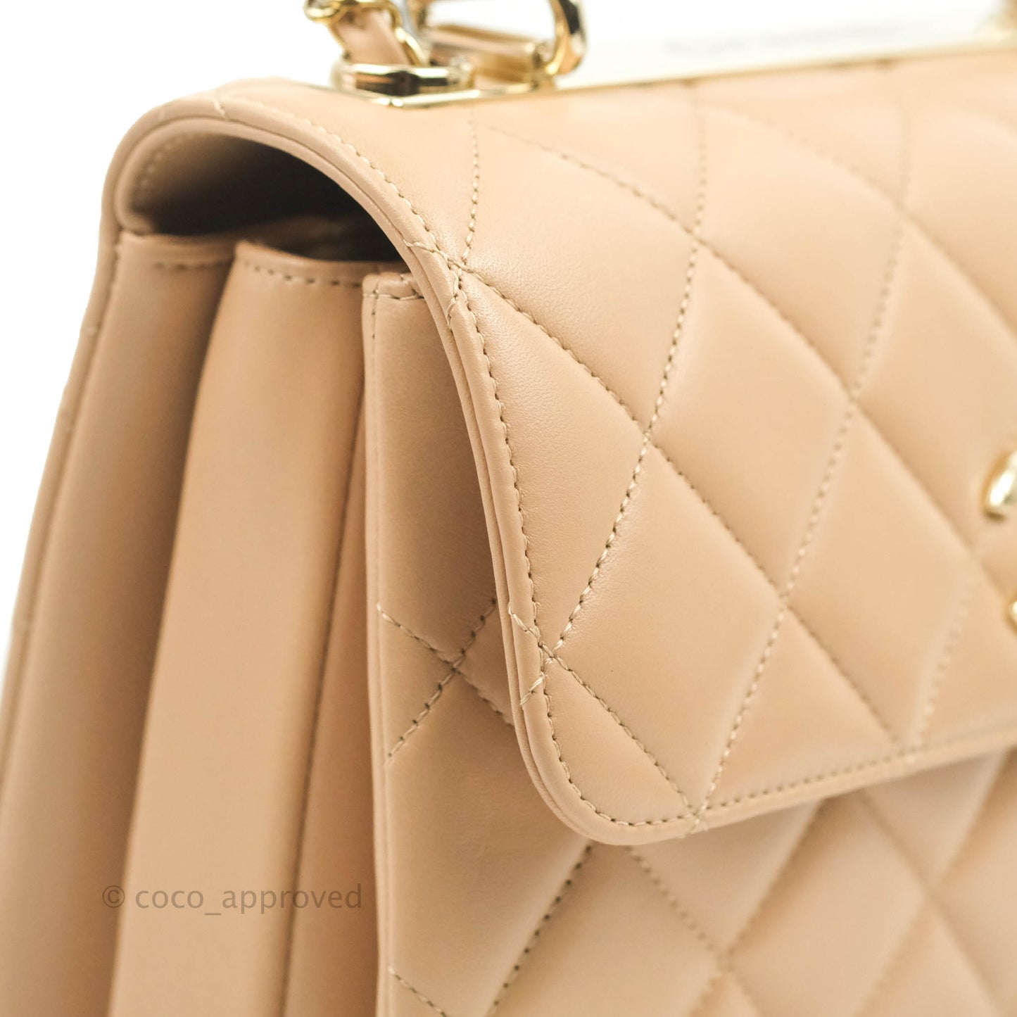 Chanel Trendy CC Small Beige Lambskin Gold Hardware 22S
