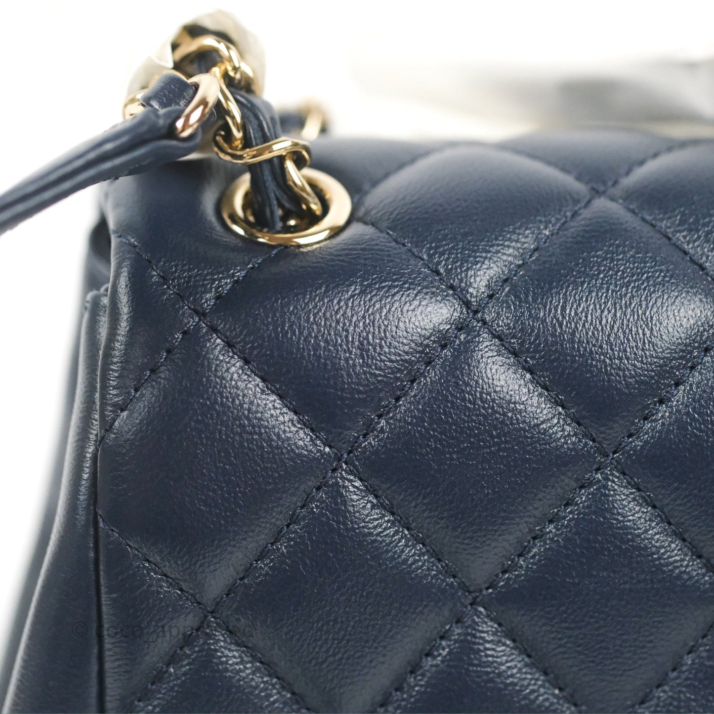 Chanel Duma Backpack Medium Navy Calfskin Gold Hardware 23P