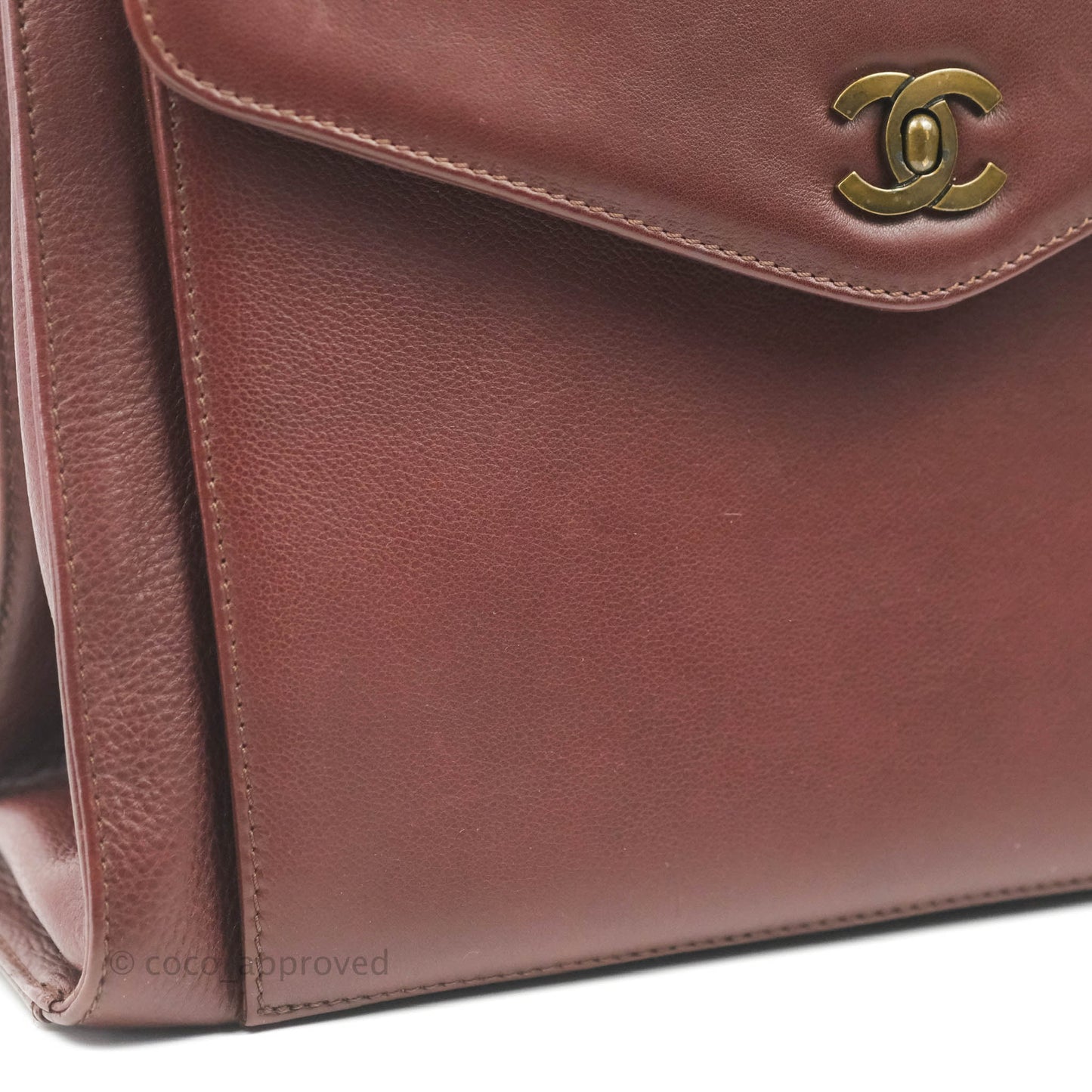 Chanel Vintage Burgundy Calfskin Tote Bag