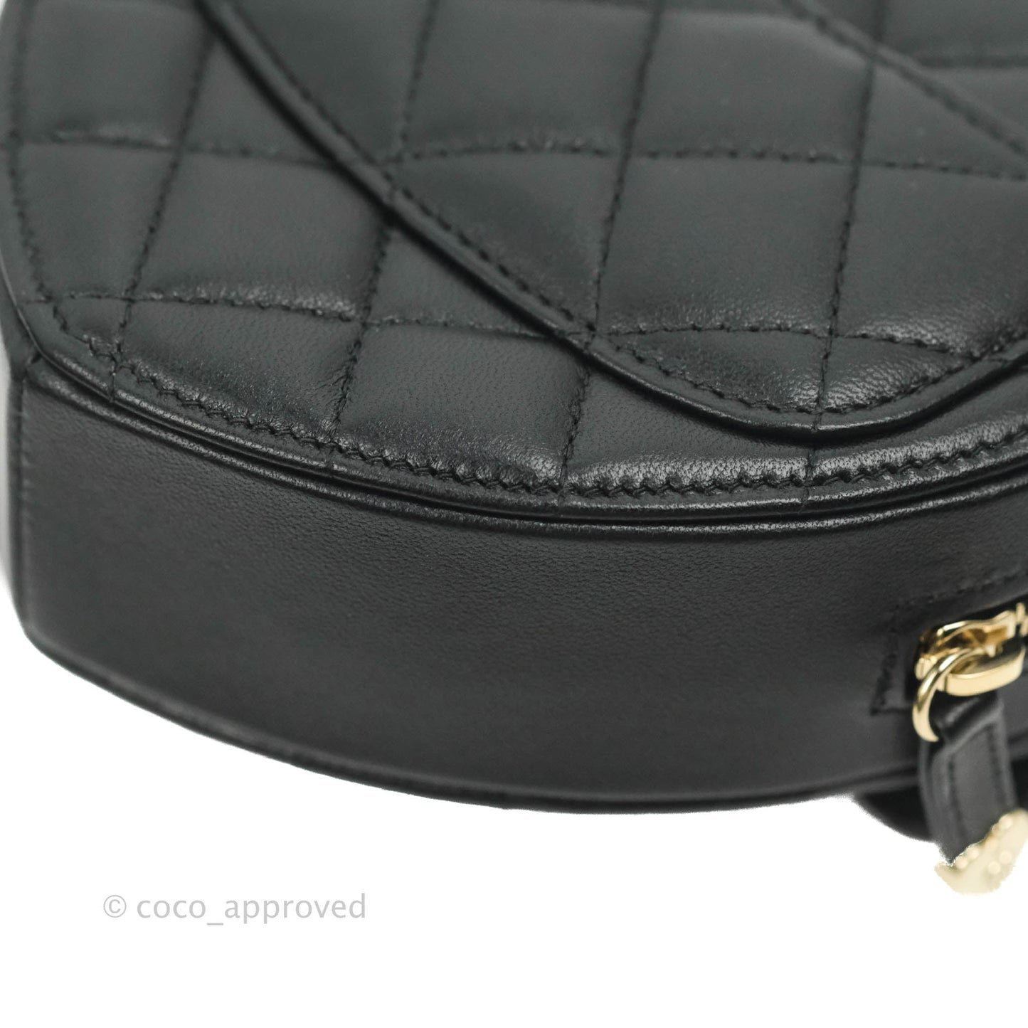 Chanel Small Heart Bag Black Lambskin Gold Hardware 22S
