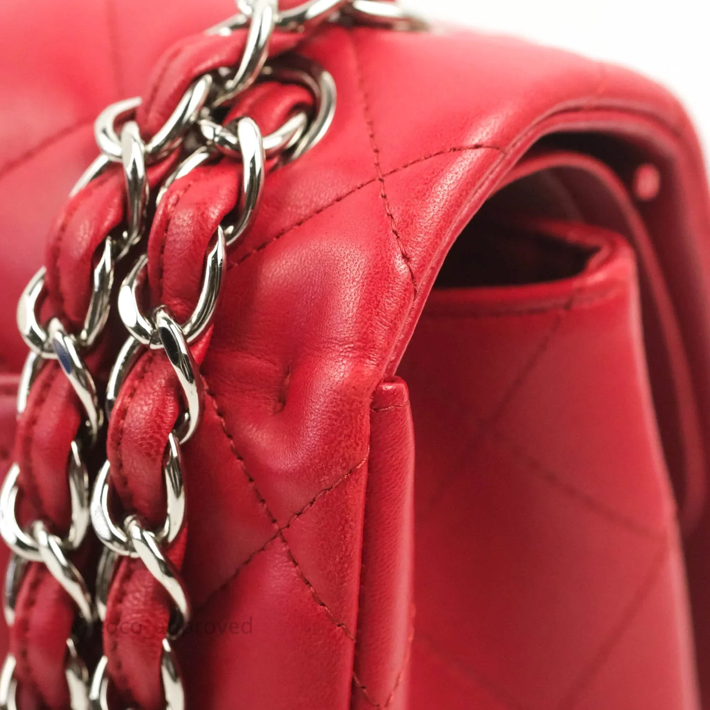 Chanel Jumbo Double Flap Red Lambskin Silver Hardware⁣⁣