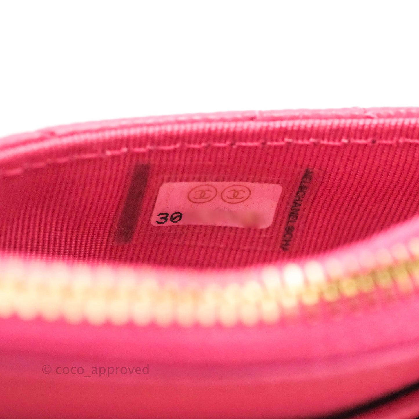 Chanel Quilted CC Zipped Card Holder Pink Caviar Gold Hardware
