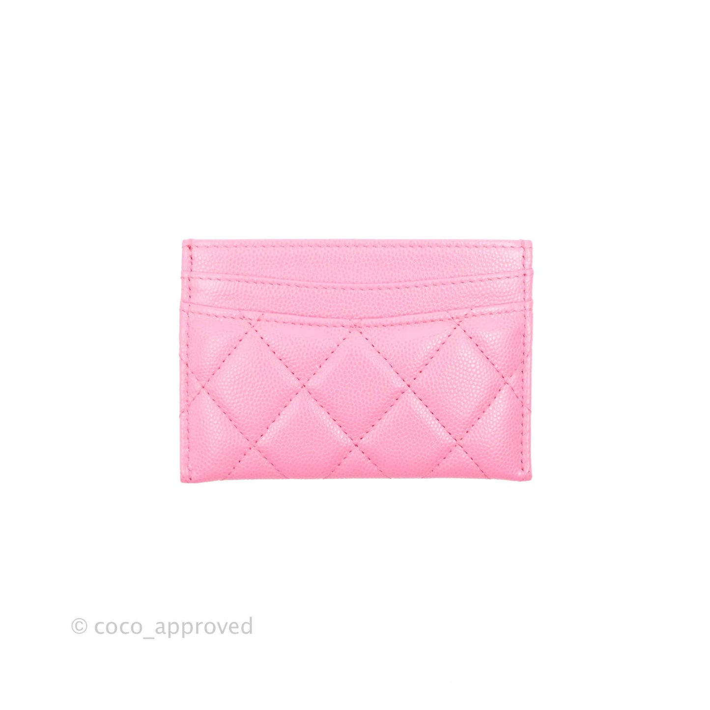 Chanel Classic Flat Card Holder Pink Caviar Gold Hardware