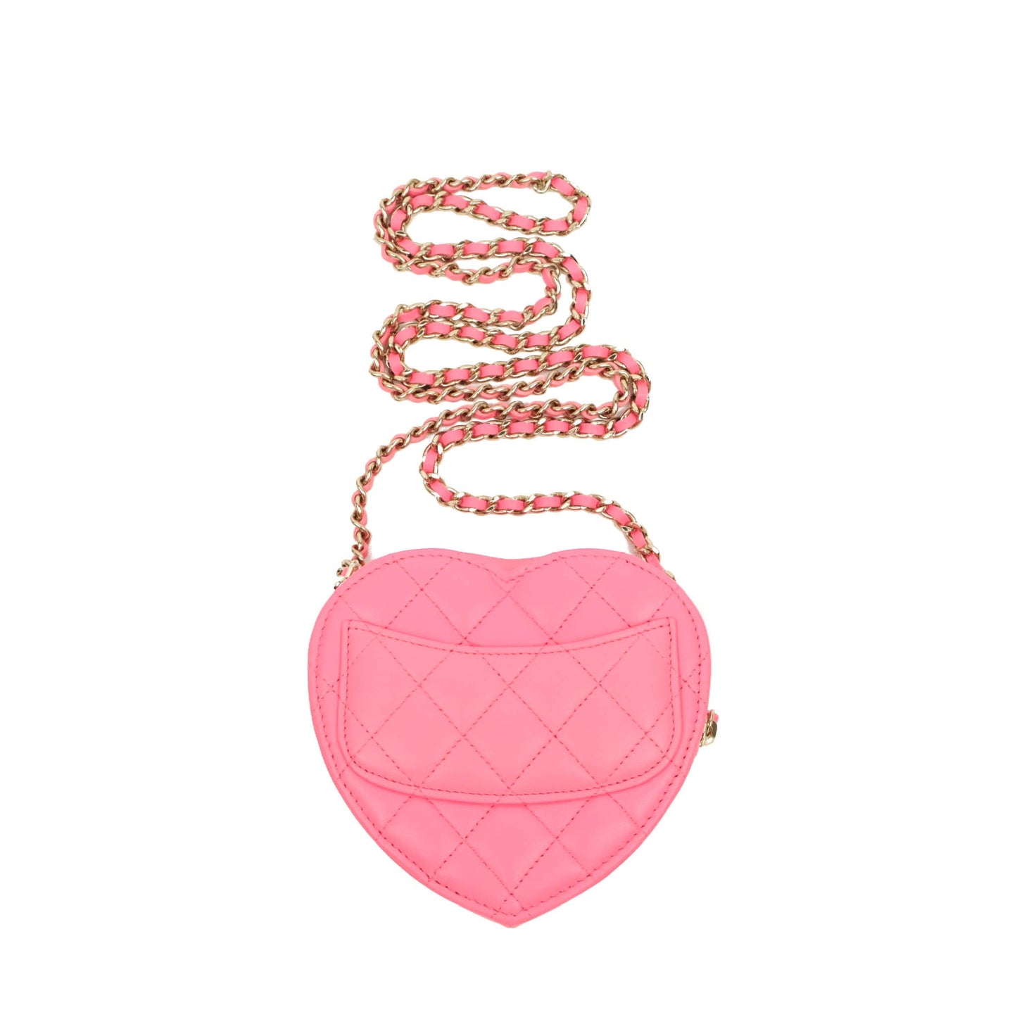 Chanel Small Heart Bag Pink Lambskin Gold Hardware 22S