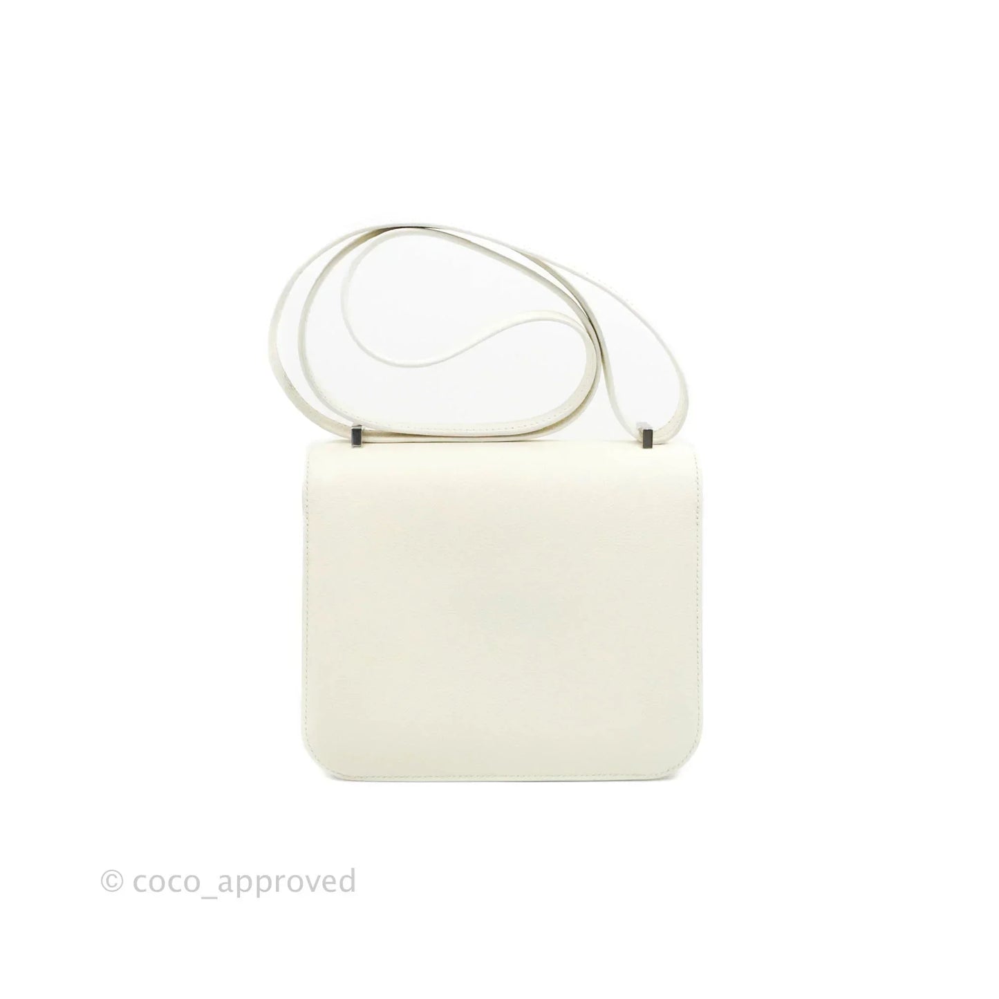 Hermès Constance HSS Mini 18cm White Evercolor Palladium Hardware
