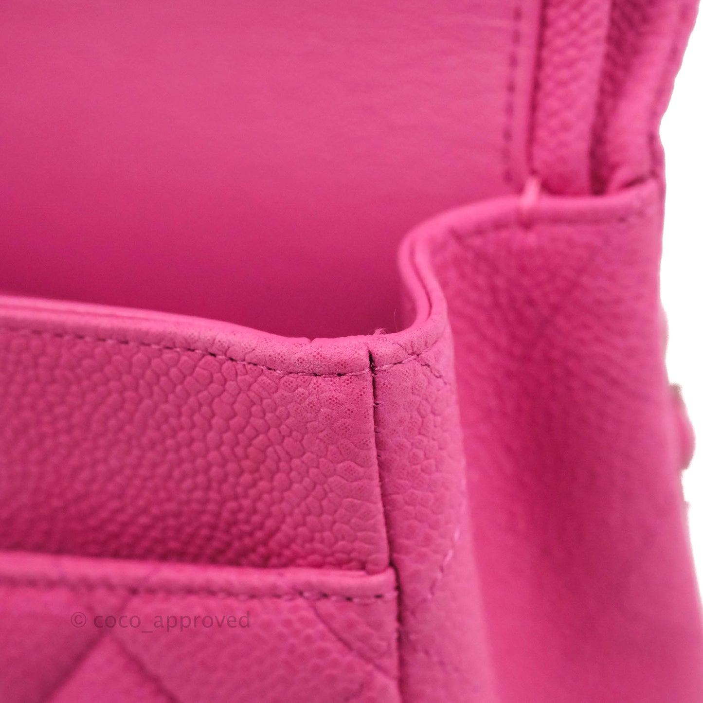 Chanel Classic M/L Medium Flap Quilted Pink Matte Caviar Silver Hardware