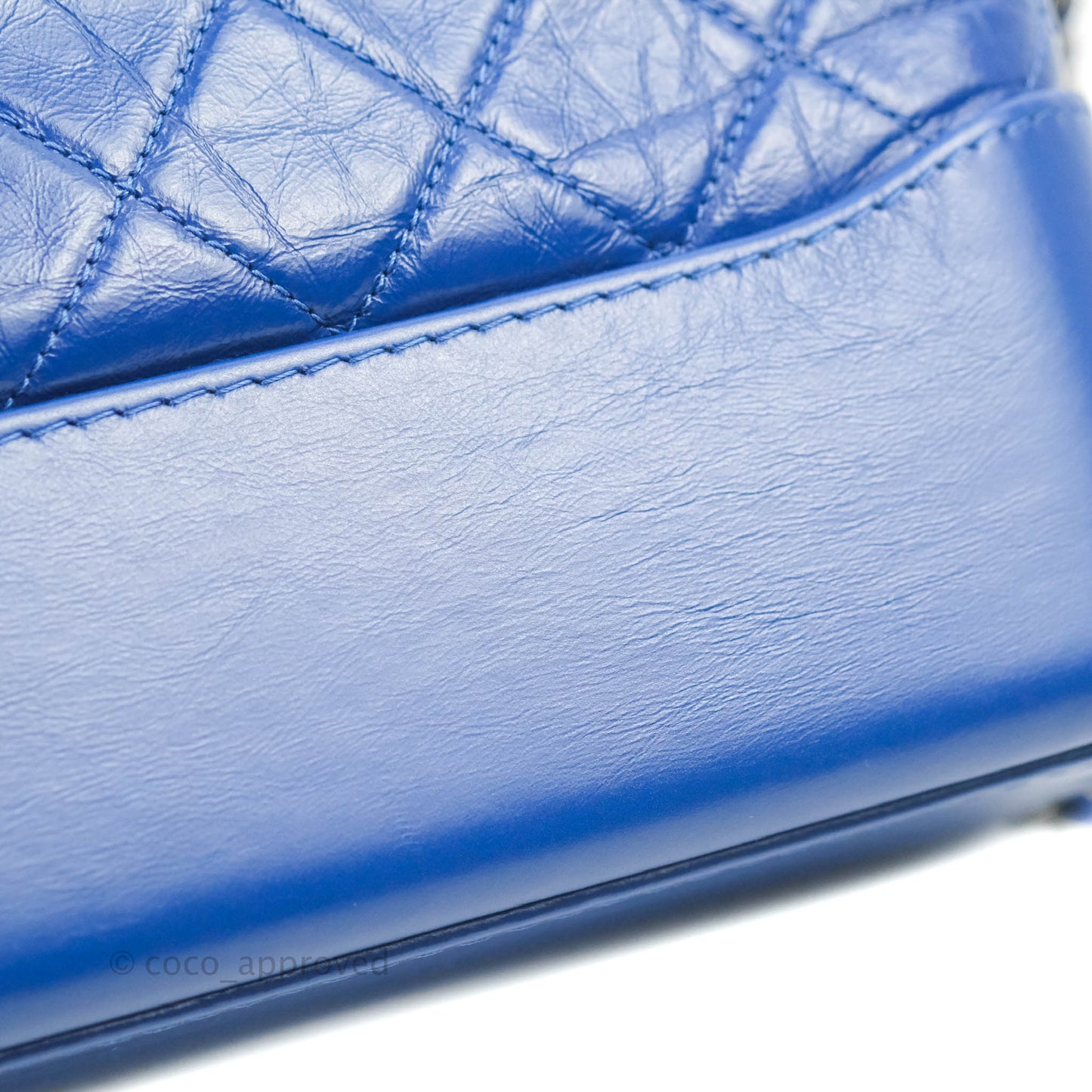 Chanel Quilted Small Gabrielle Logo Hobo Blue Aged Calfskin