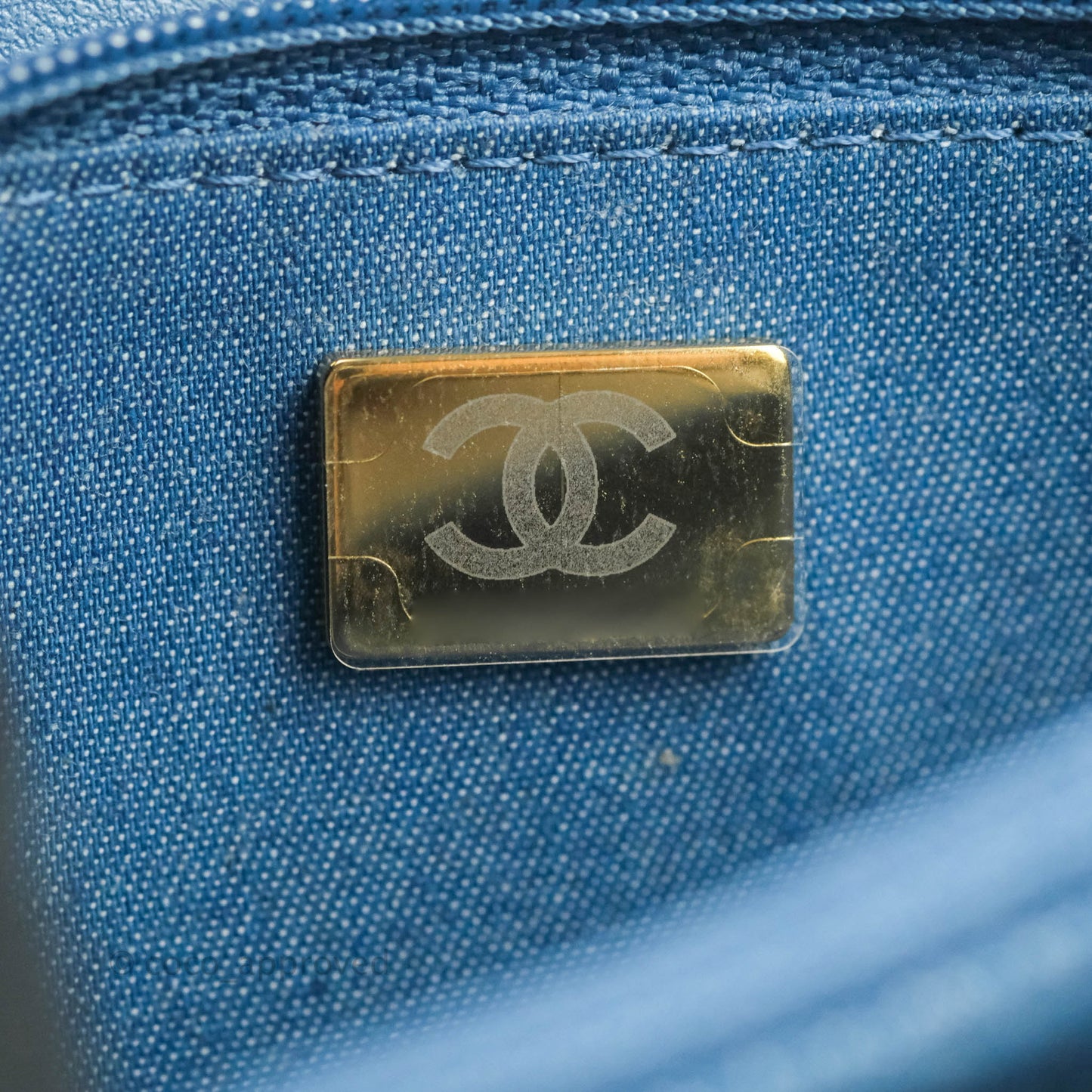 Chanel Quilted Pearl Crush Wallet on Chain WOC Denim Aged Gold Hardware