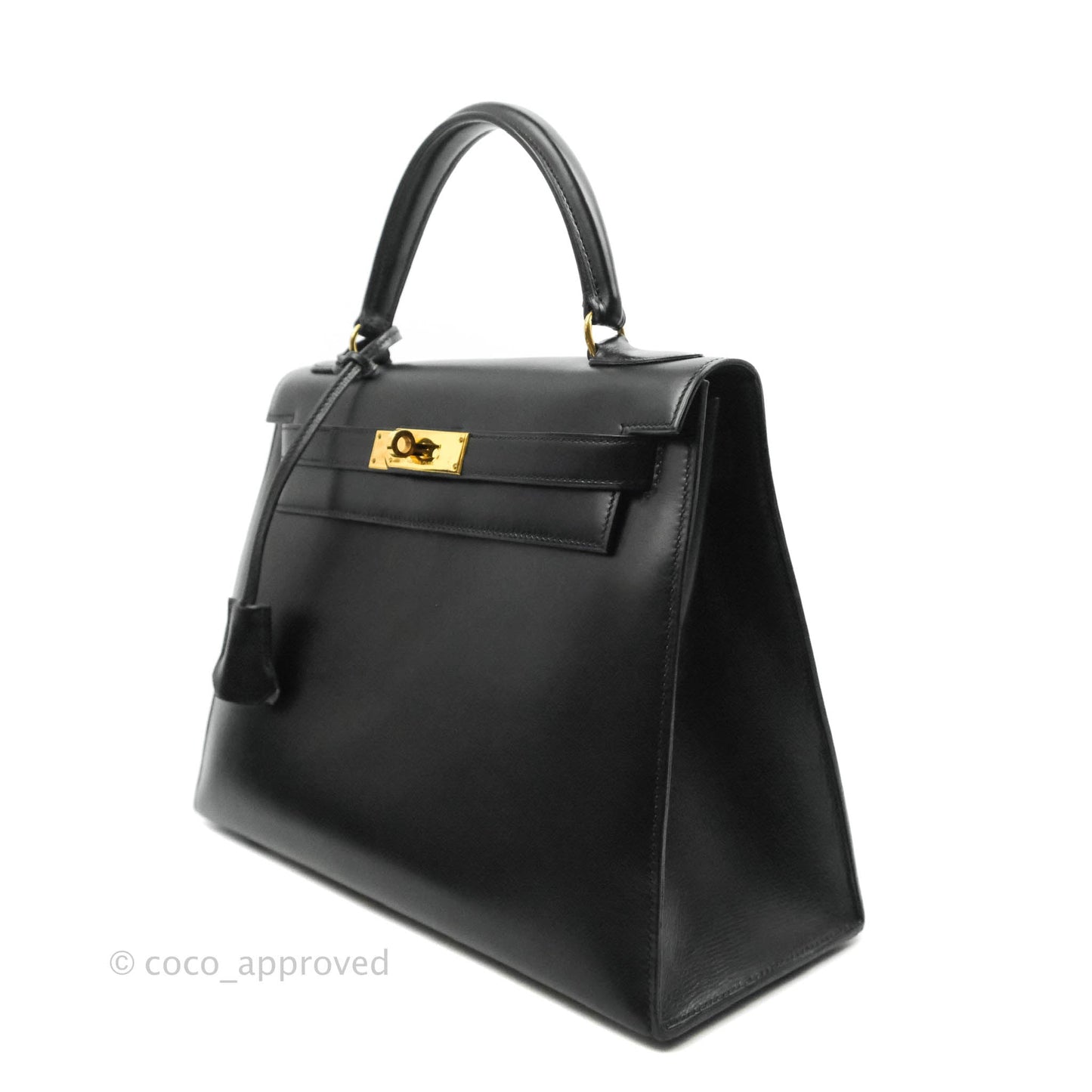 Hermès Kelly 28 Vintage Sellier Black Box Leather Gold Hardware