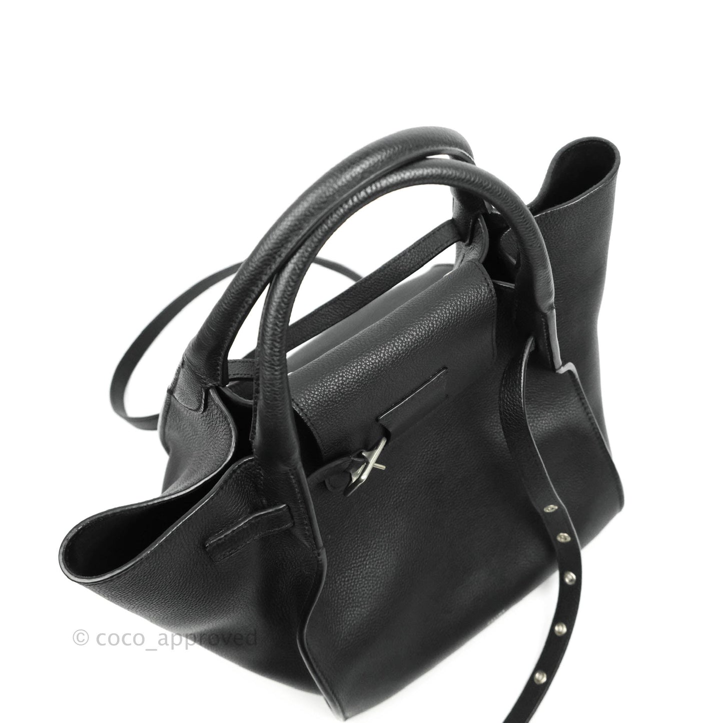 Celine Small Big Bag Black Supple Grained Leather Silver Hardware