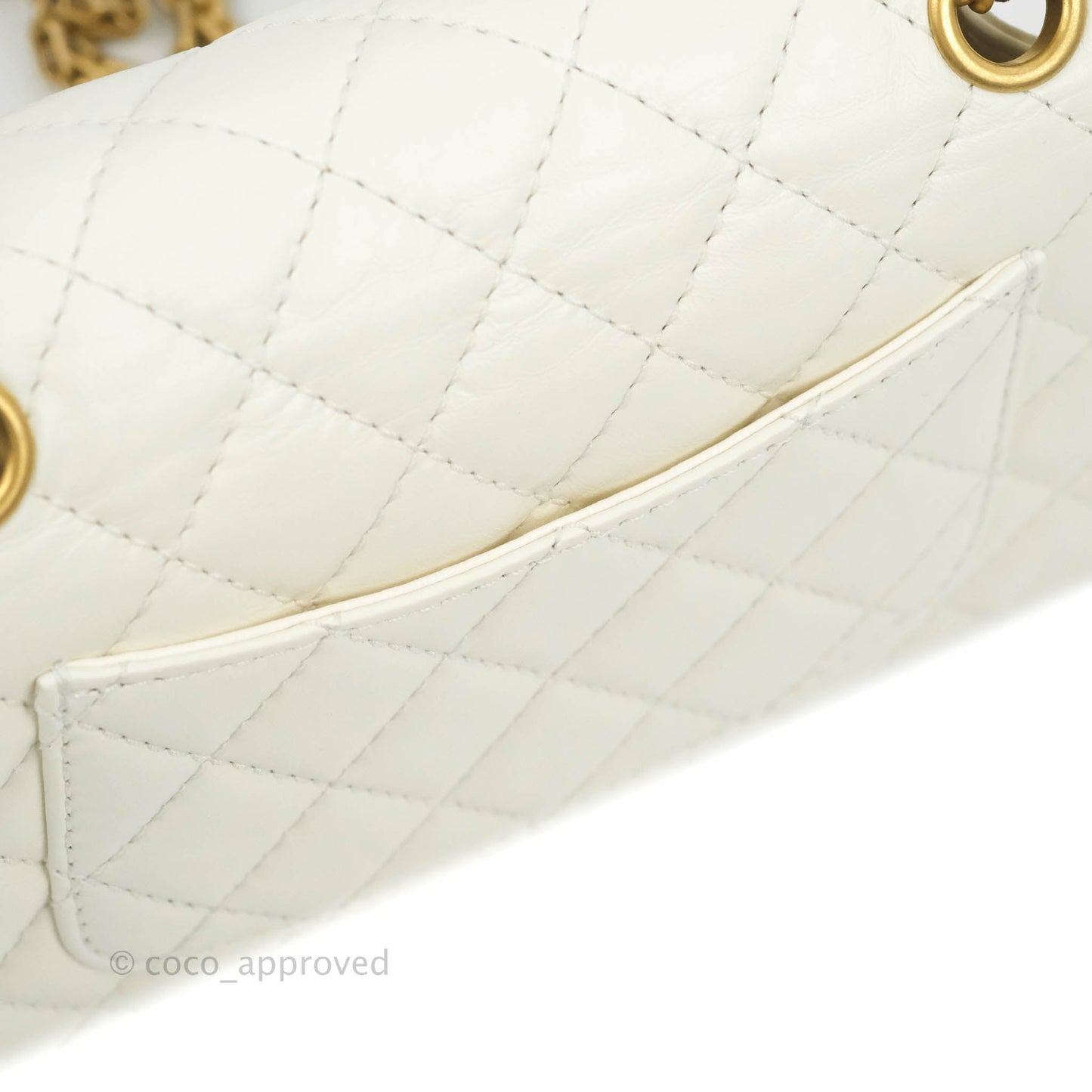 Chanel Mini Reissue 224 White Aged Calfskin Gold Hardware