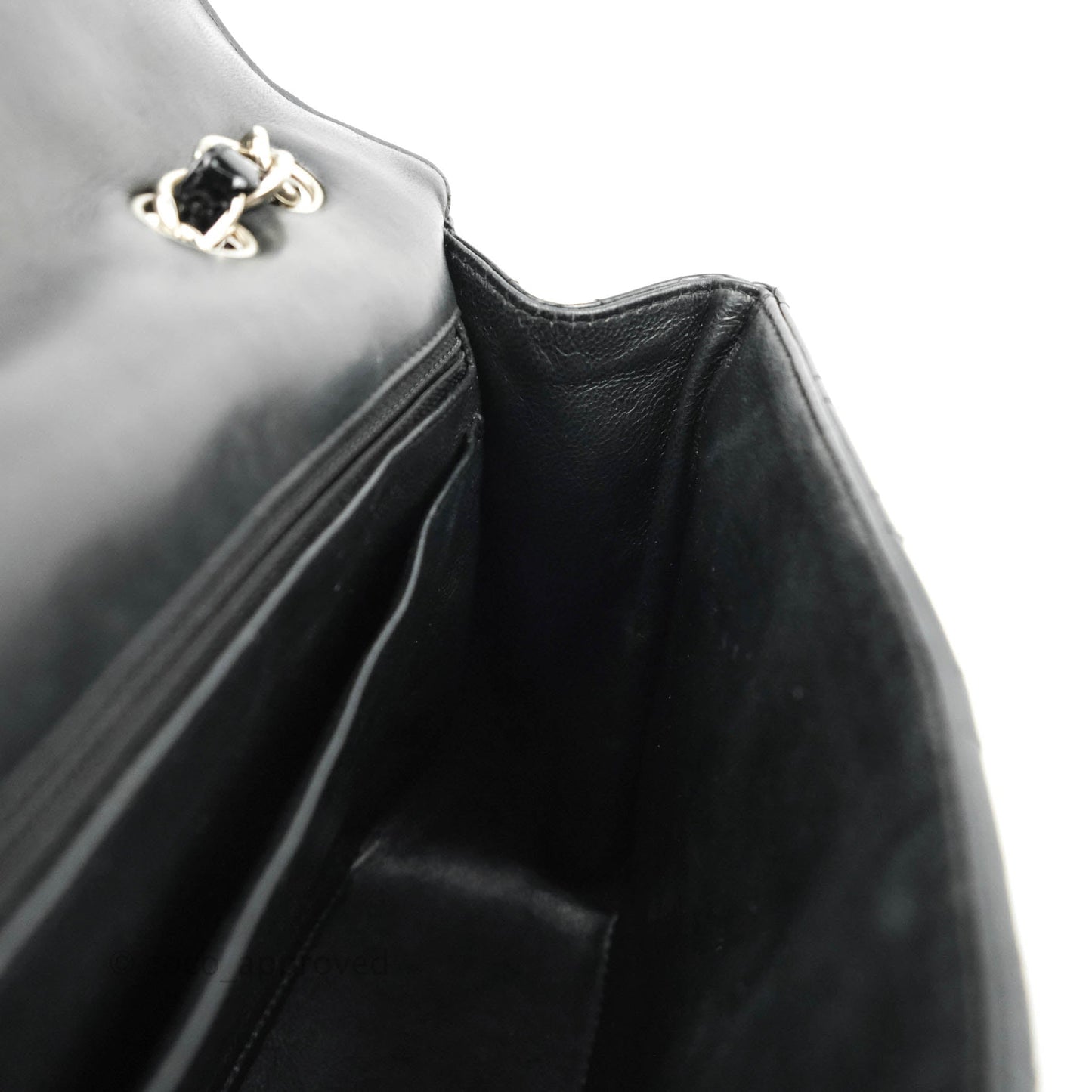 Chanel Jumbo Single Flap Black Patent Silver Hardware⁣⁣