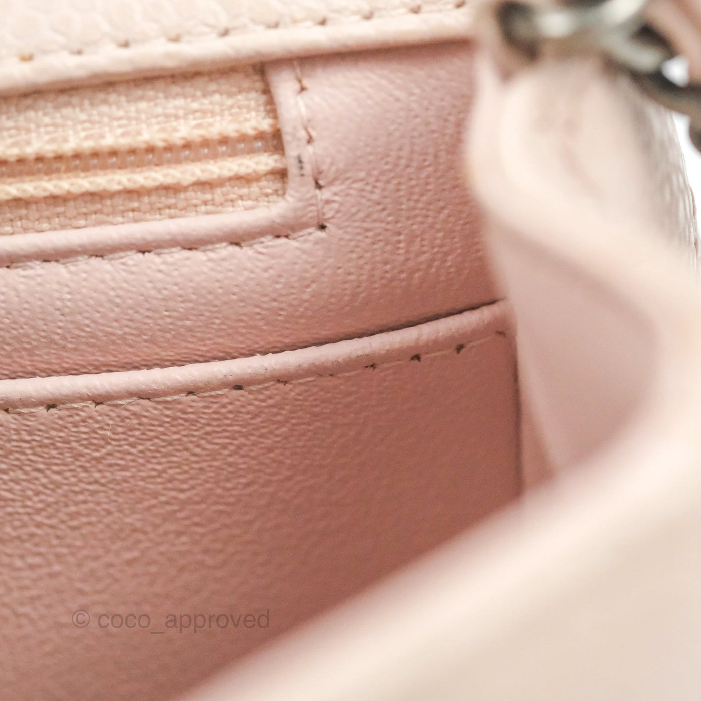 Chanel Quilted Mini Square Sakura Pink Caviar Ruthenium Hardware