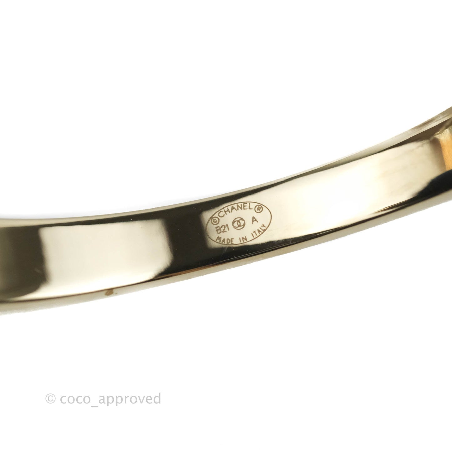 Chanel CC Crystal Pearl Bracelet Gold Tone 21A
