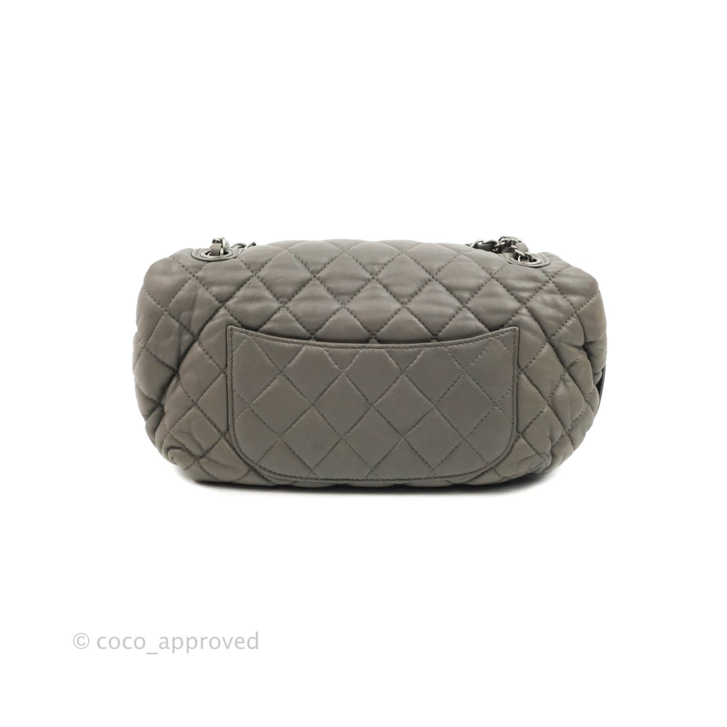 Chanel Medium Quilted Soft Accordion Flap Bag Grey Lambskin