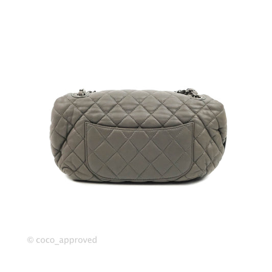 Chanel Medium Quilted Soft Accordion Flap Bag Grey Lambskin