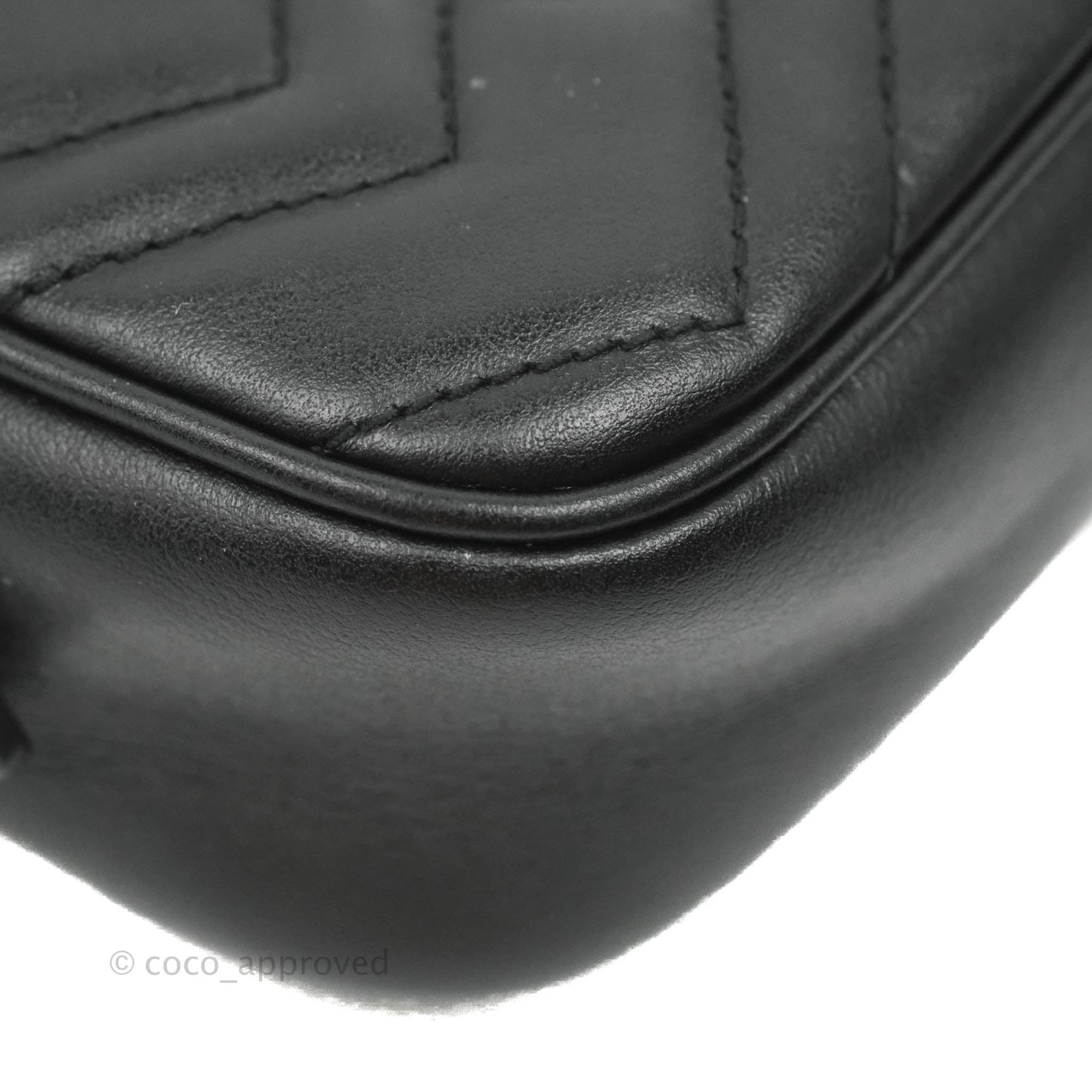 Gucci Mini Matelasse GG Marmont Camera Bag Black Calfskin Gold Hardware