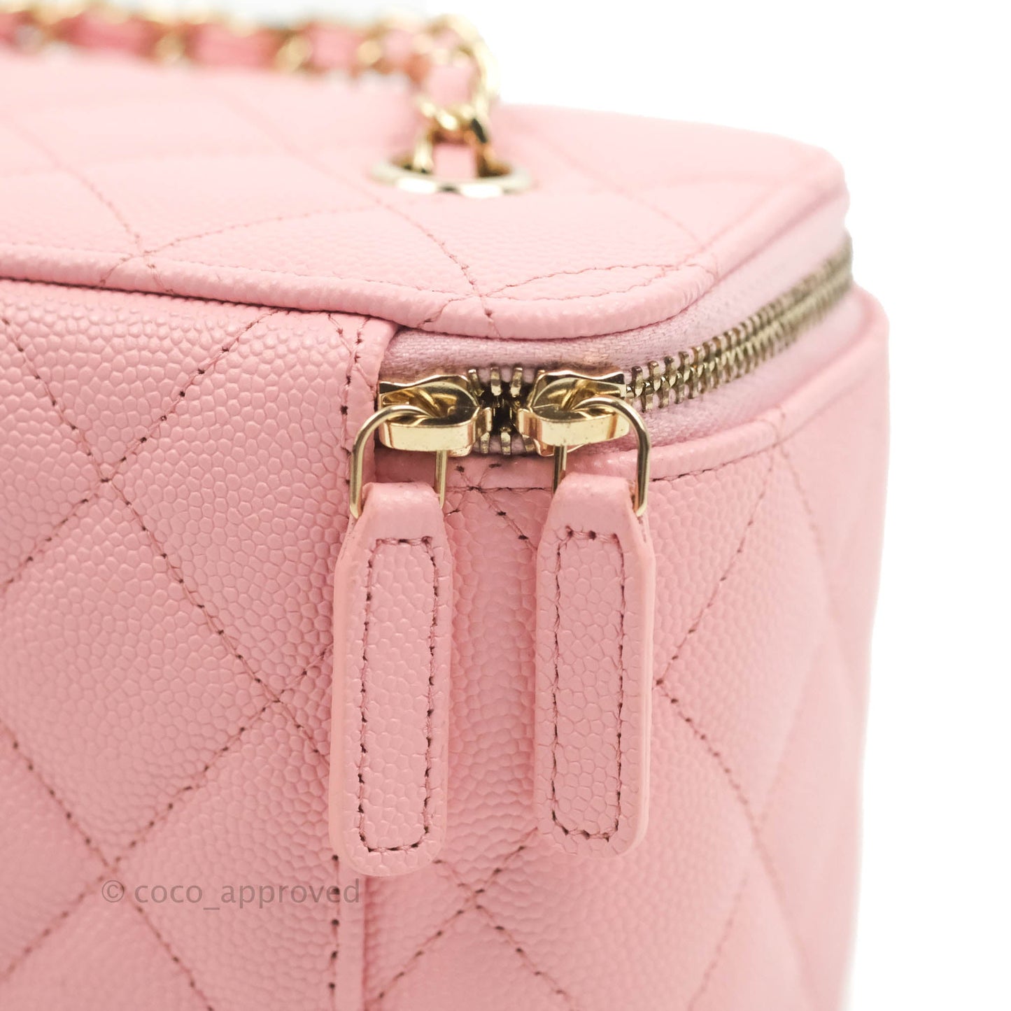 Chanel Classic Vanity with Chain Pink Caviar Gold Hardware