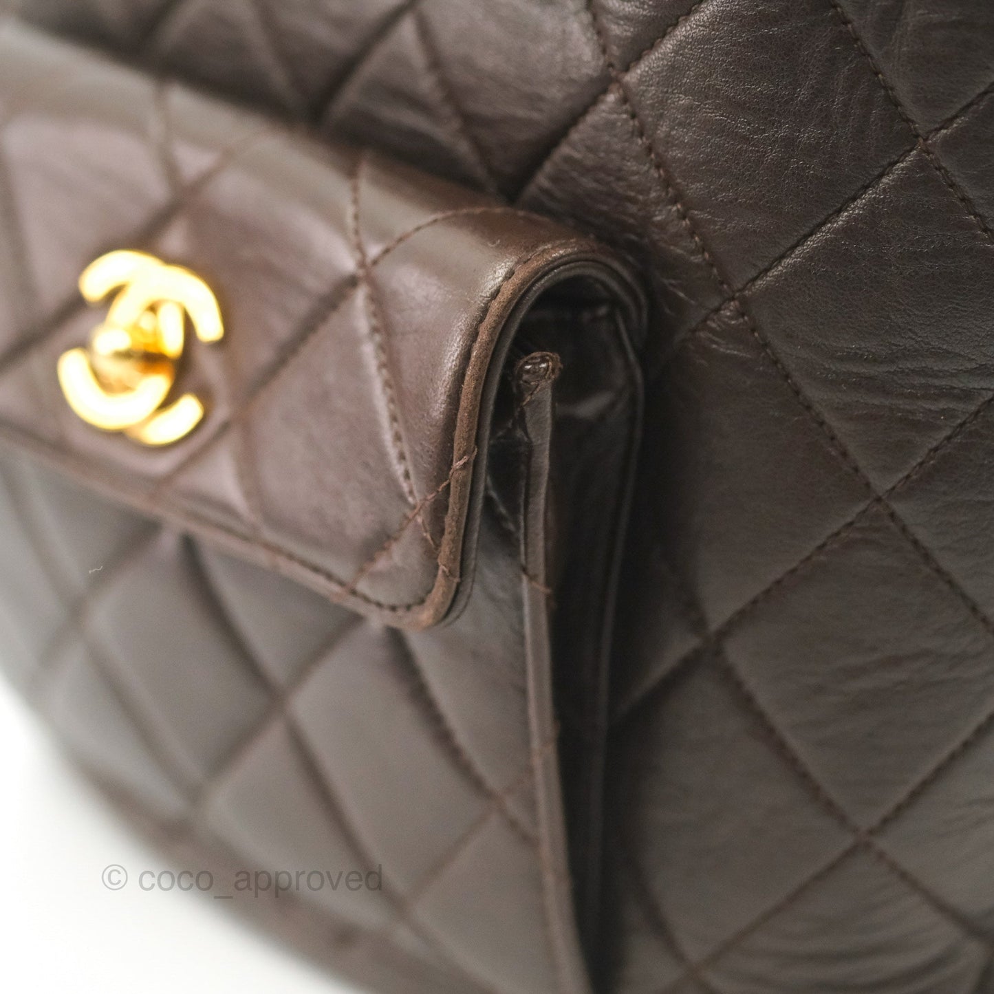 Chanel Vintage CC Duma Backpack Brown Lambskin 24K Gold Hardware