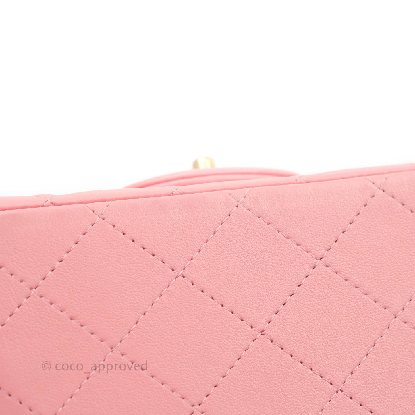 Chanel Mini Square Pink Lambskin Aged Gold Hardware