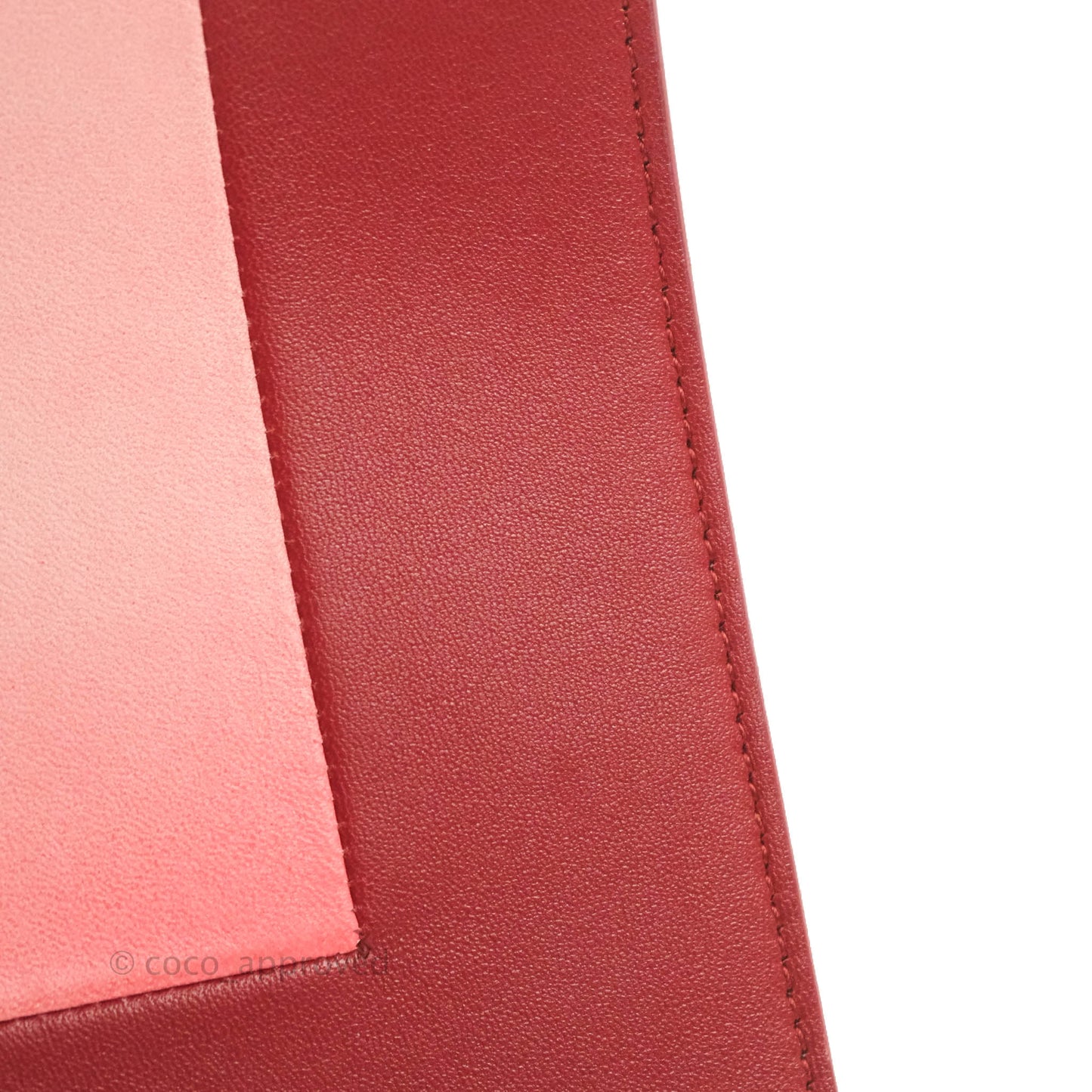 Celine Frame Evening Clutch On Chain Red Pink Smooth Lambskin Silver Hardware