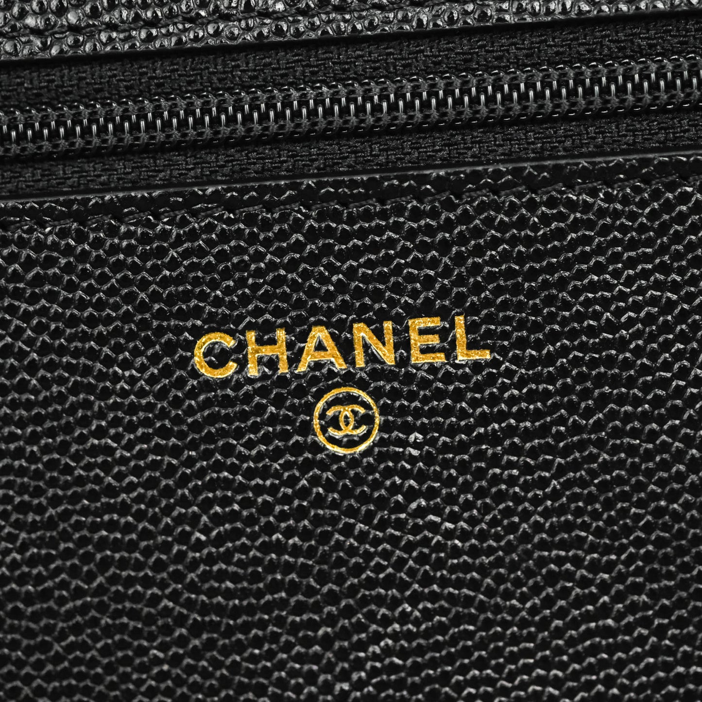 Chanel Quilted WOC Black Caviar Gold Hardware 22A