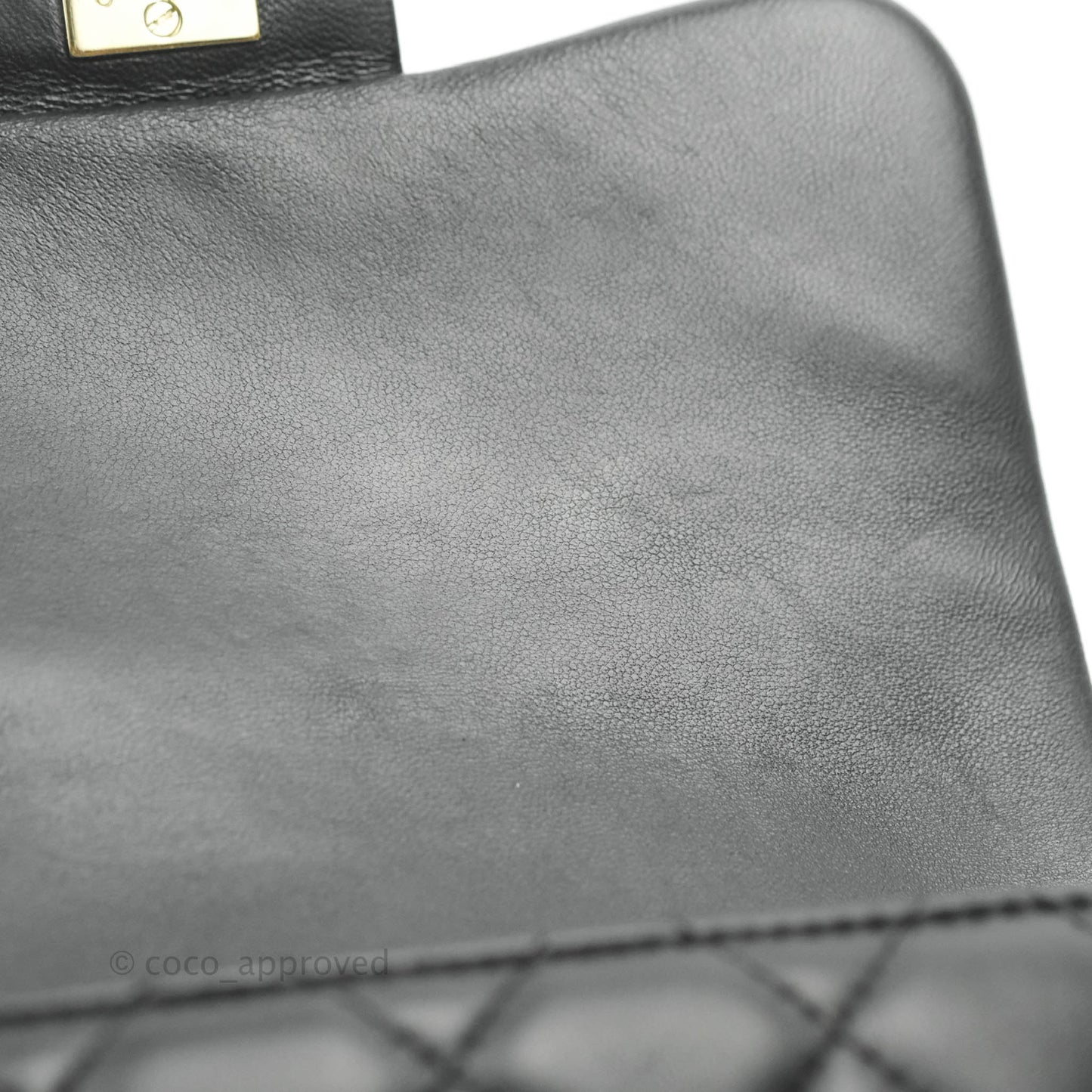 Chanel Logo Pearl Chain Flap Bag Black Lambskin Gold Hardware